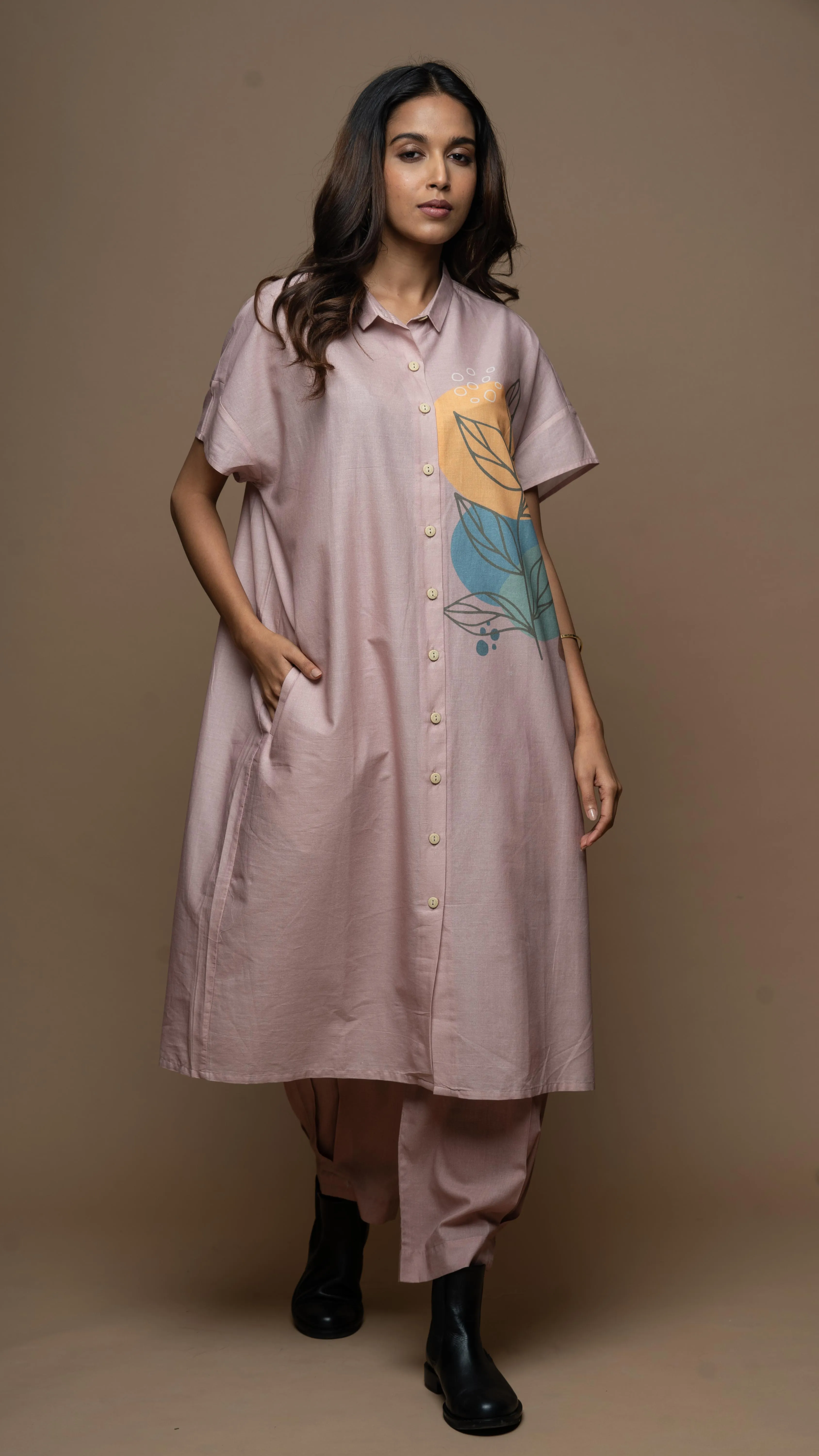 Pale Mauve One Leaf Wonder: Co-ord Pants Set