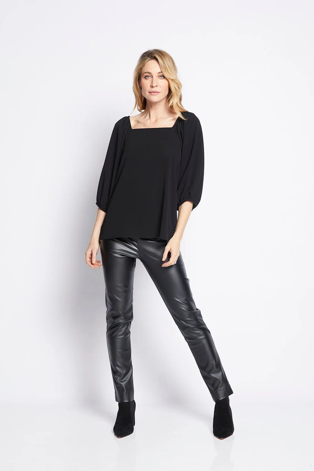 Philosophy Australia - Raven Coated Simple Pant in Black - RAVEN