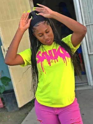 Pink Sauce | Neon Yellow Tee