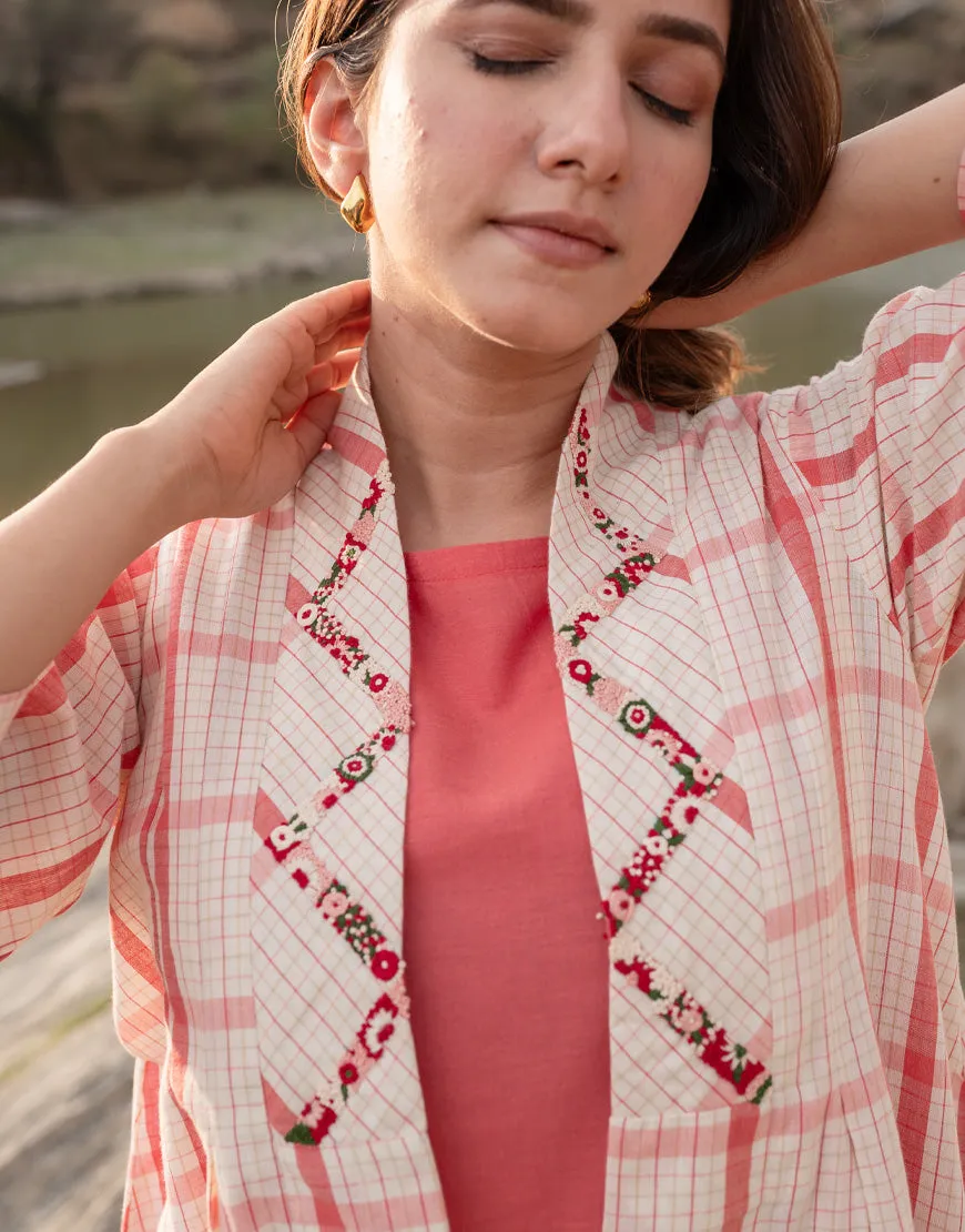 Pinky Red Jacket with Dress