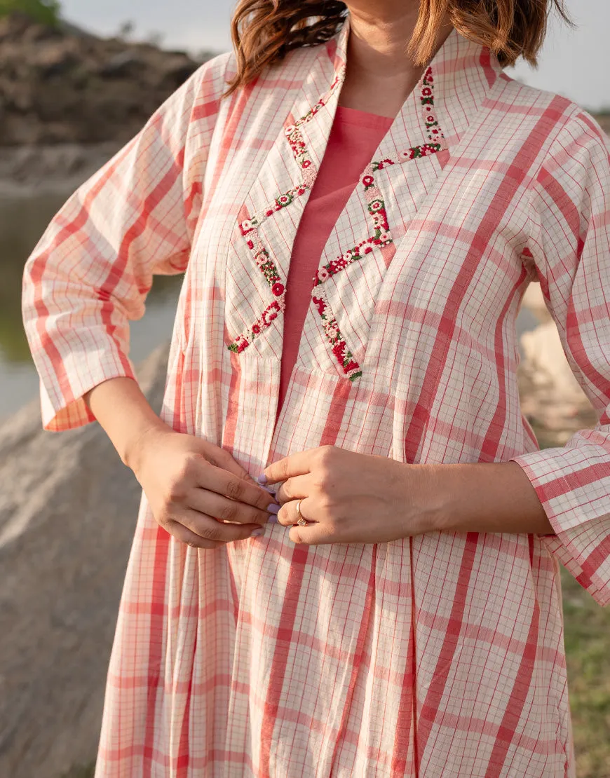 Pinky Red Jacket with Dress