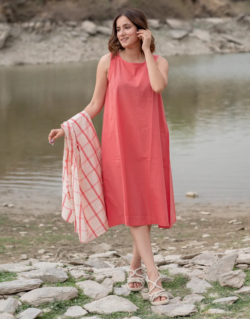 Pinky Red Jacket with Dress
