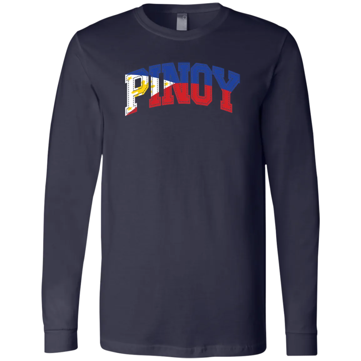 Pinoy with Flag Embedded Unisex Jersey Long Sleeve T-Shirt
