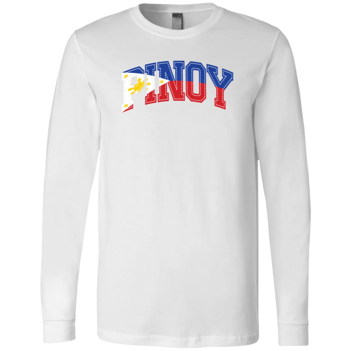 Pinoy with Flag Embedded Unisex Jersey Long Sleeve T-Shirt
