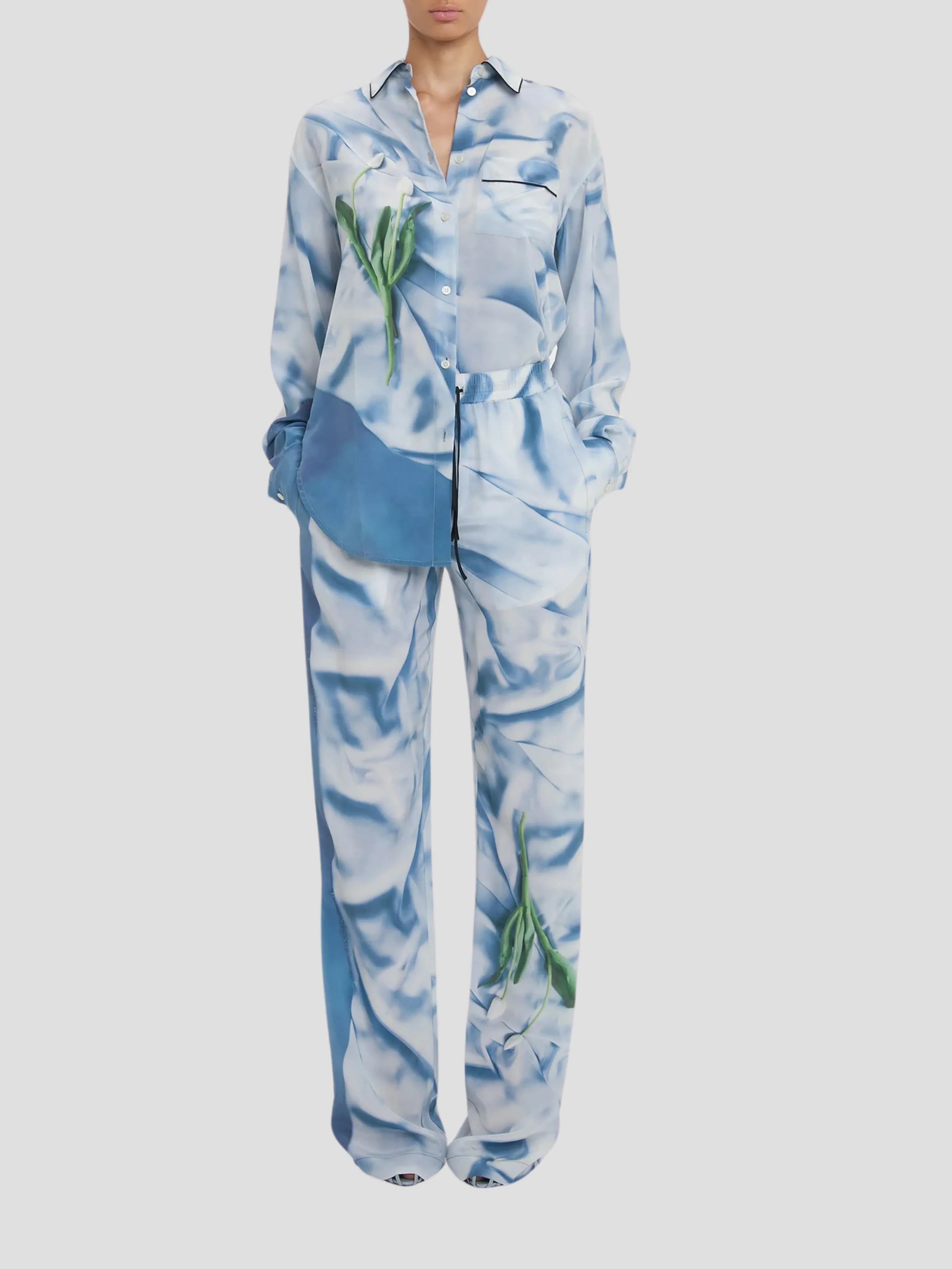 Piping Detail Pyjama Shirt