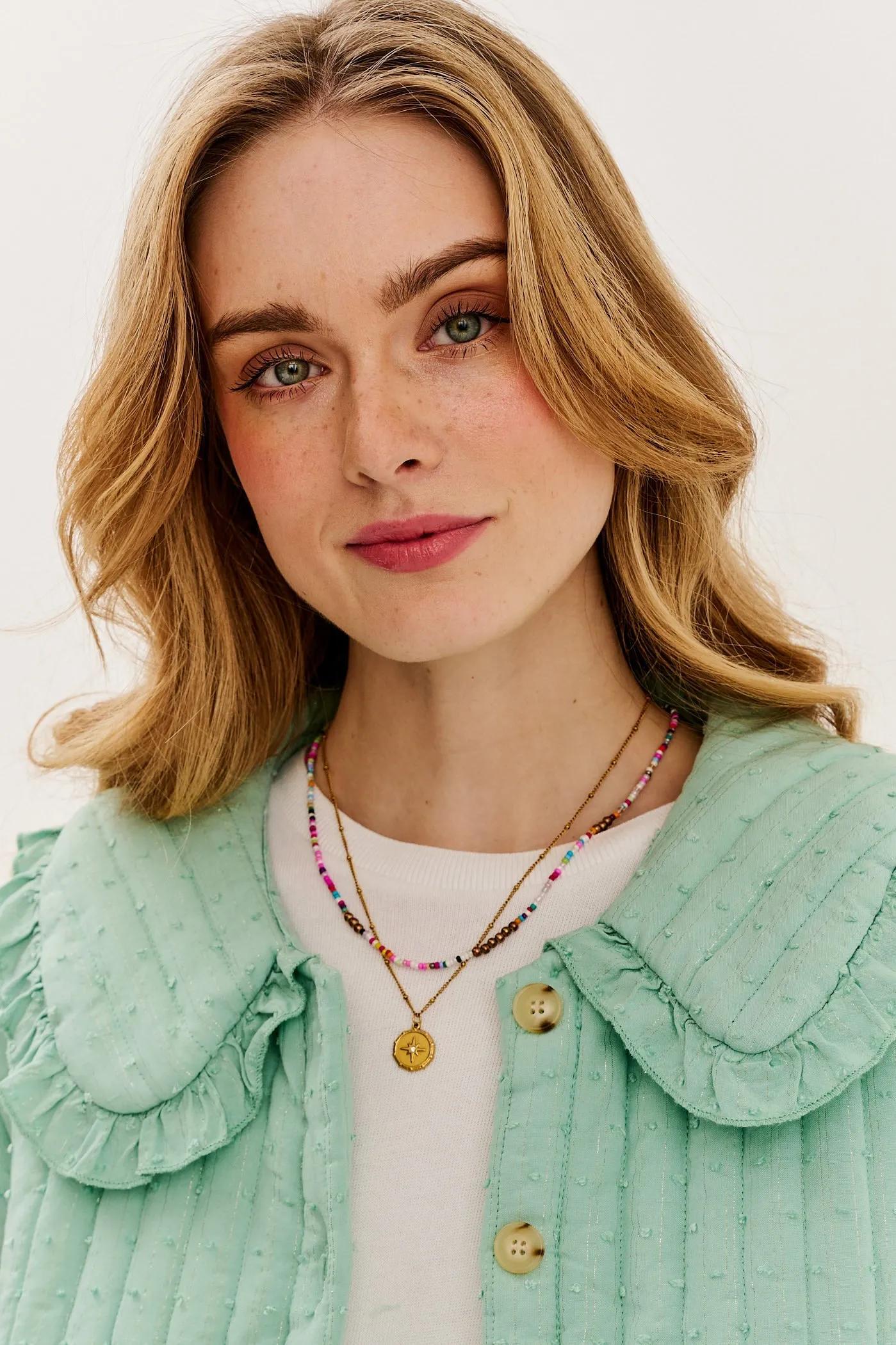 Pistachio Blush lightweight quilted jacket
