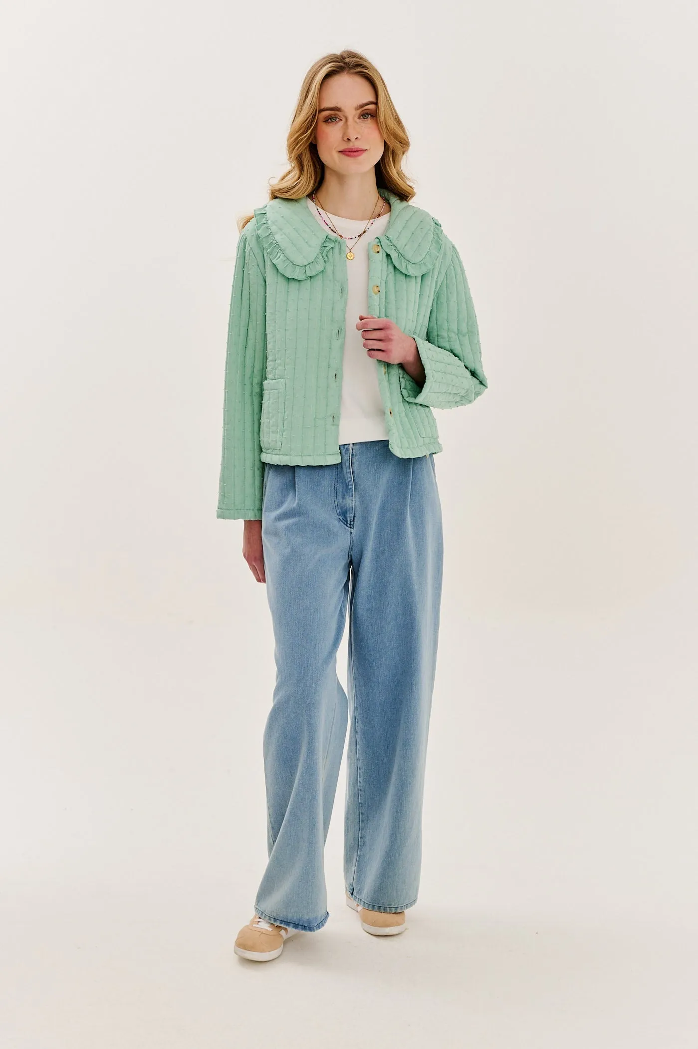 Pistachio Blush lightweight quilted jacket