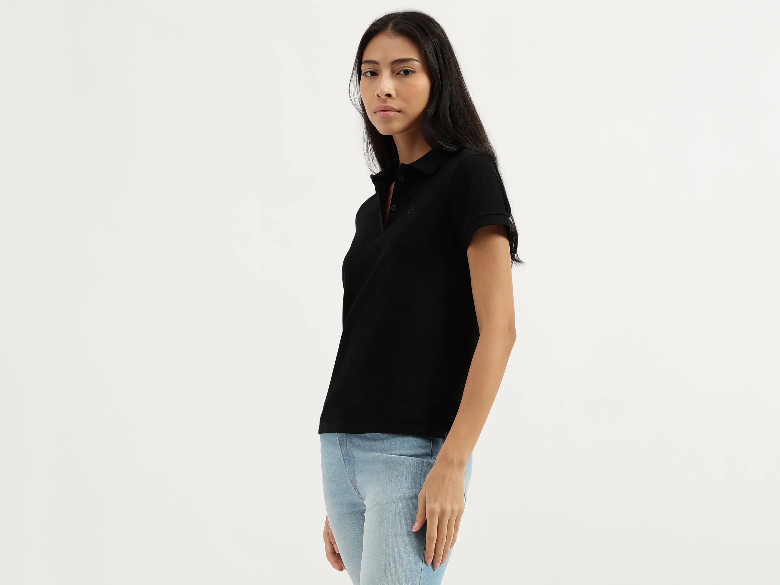 Polo Neck Solid Tshirt