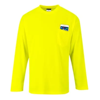 Portwest Enhanced Day-Vis Pocket Long Sleeve Tee Shirt - S579