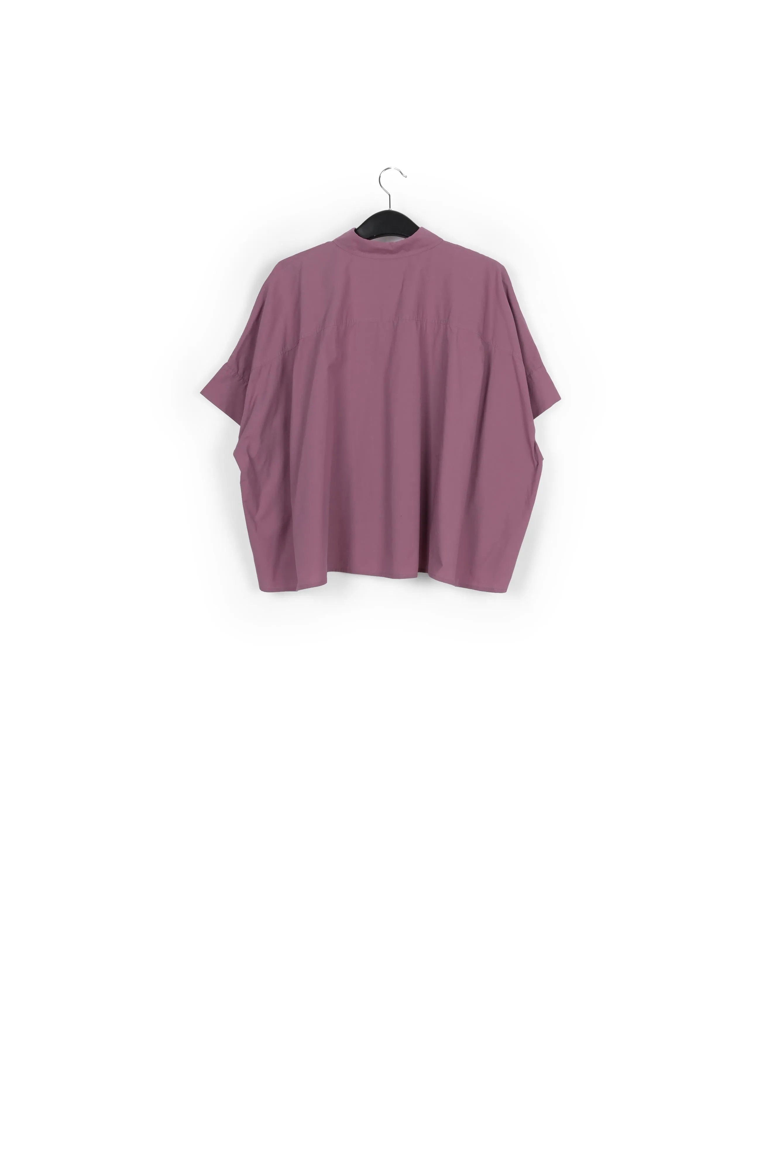 Purple oversized cotton-poplin buttoned shirt