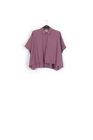 Purple oversized cotton-poplin buttoned shirt