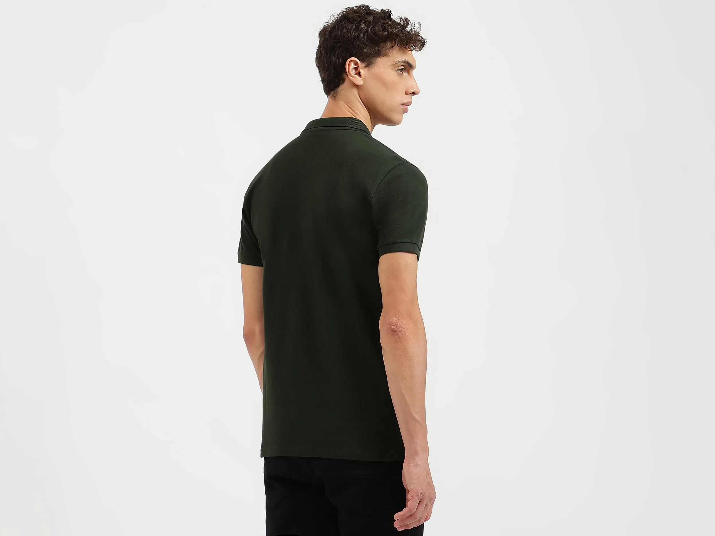Regular Fit Collared Solid Polo T Shirt