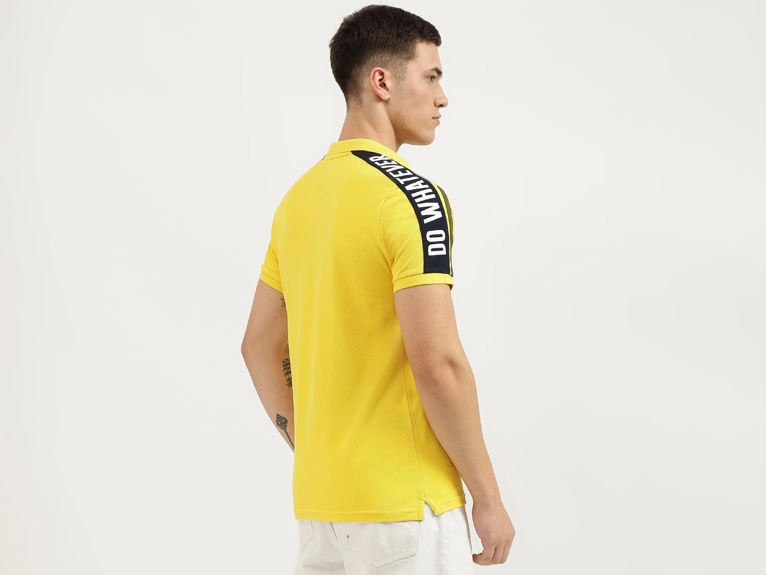 Regular Fit Collared Tape Detail Polo T-Shirt