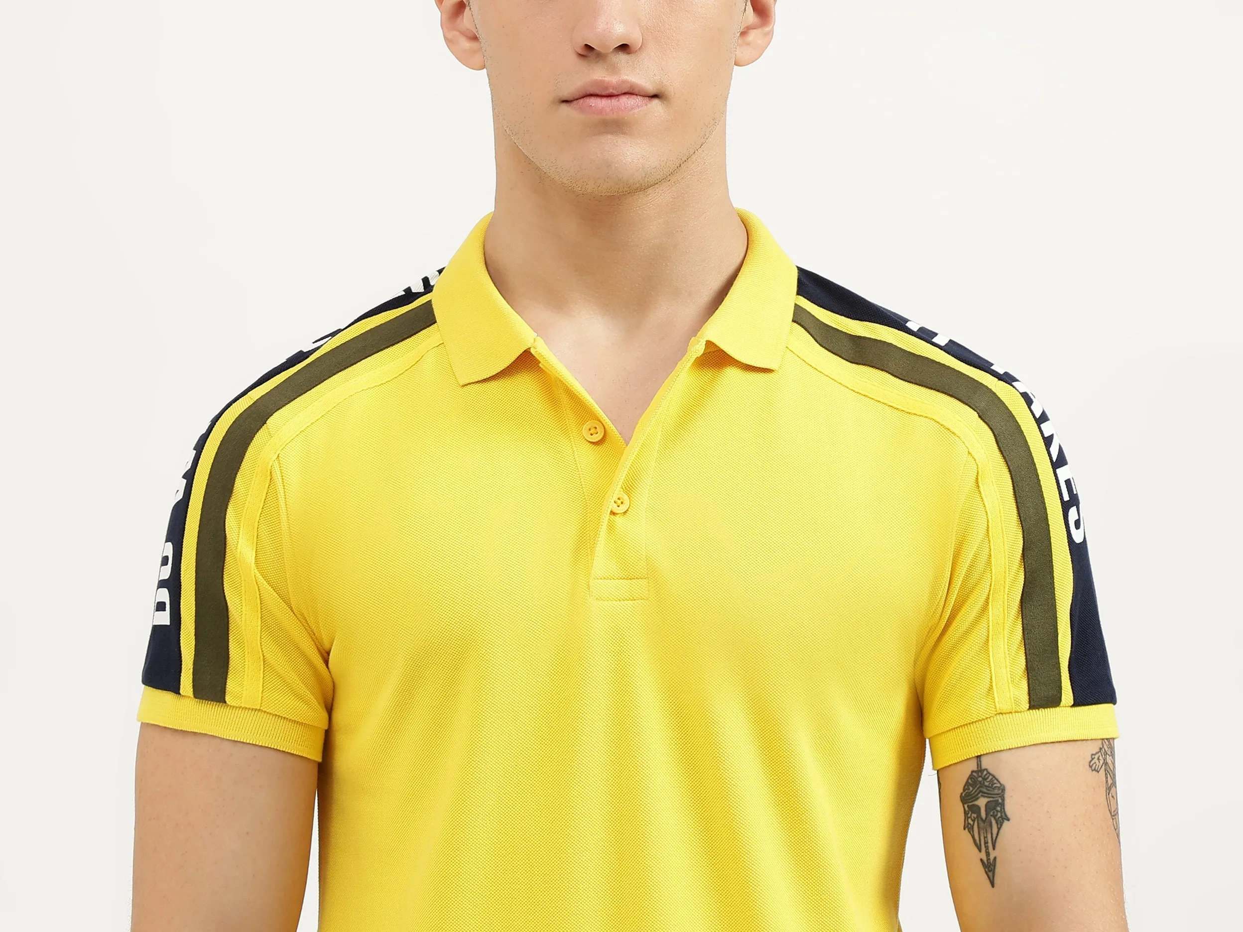 Regular Fit Collared Tape Detail Polo T-Shirt
