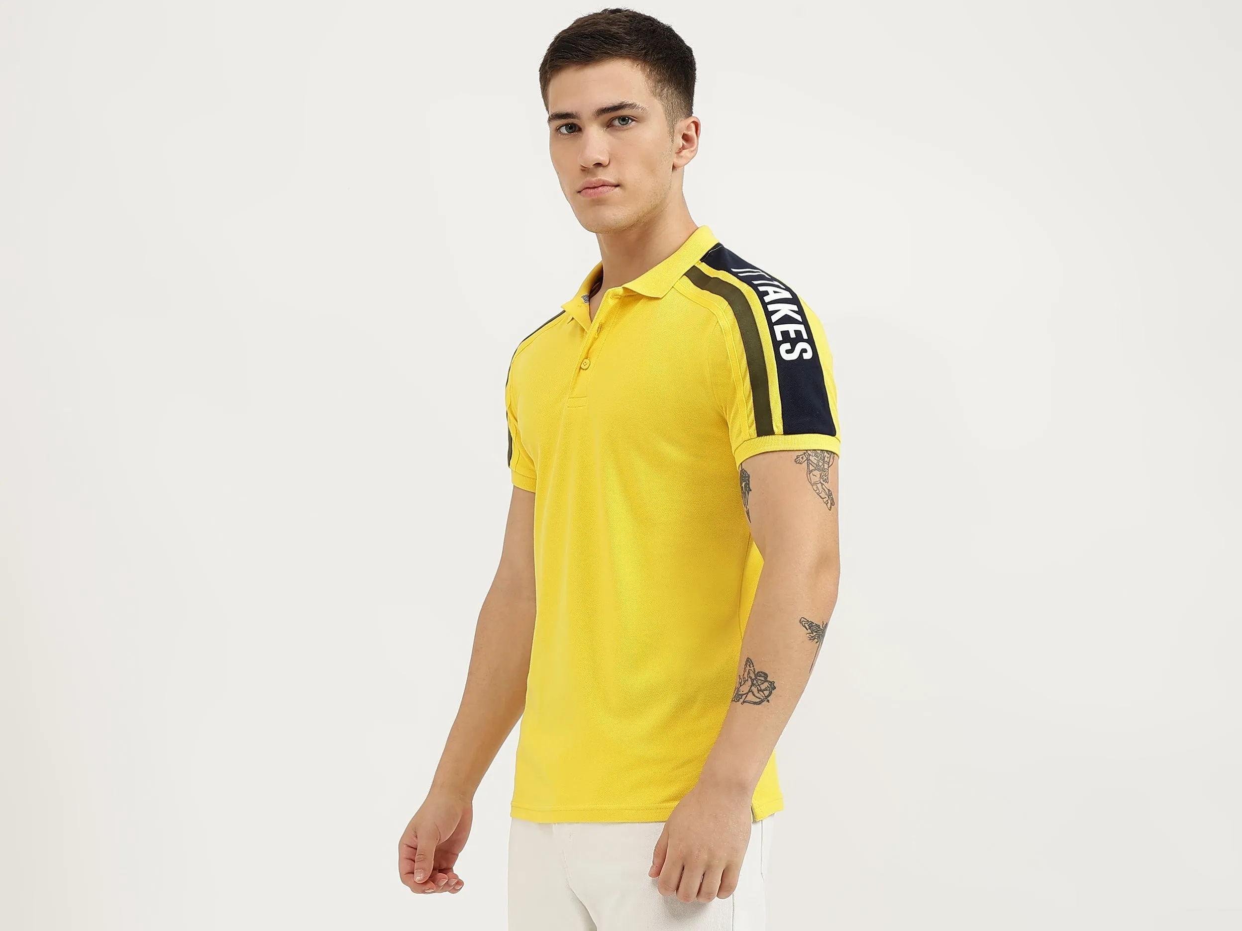 Regular Fit Collared Tape Detail Polo T-Shirt