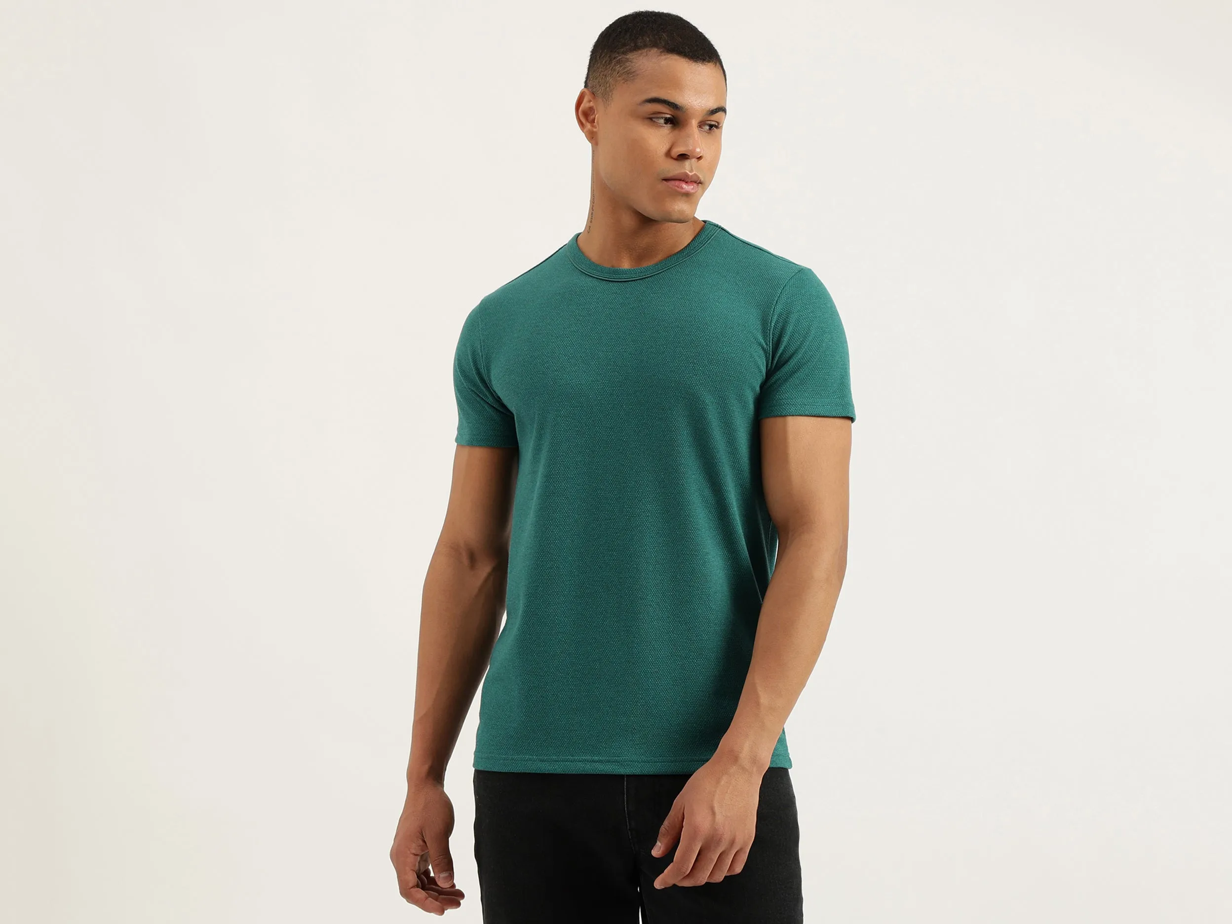 Regular Fit Crew Neck Solid T-Shirt