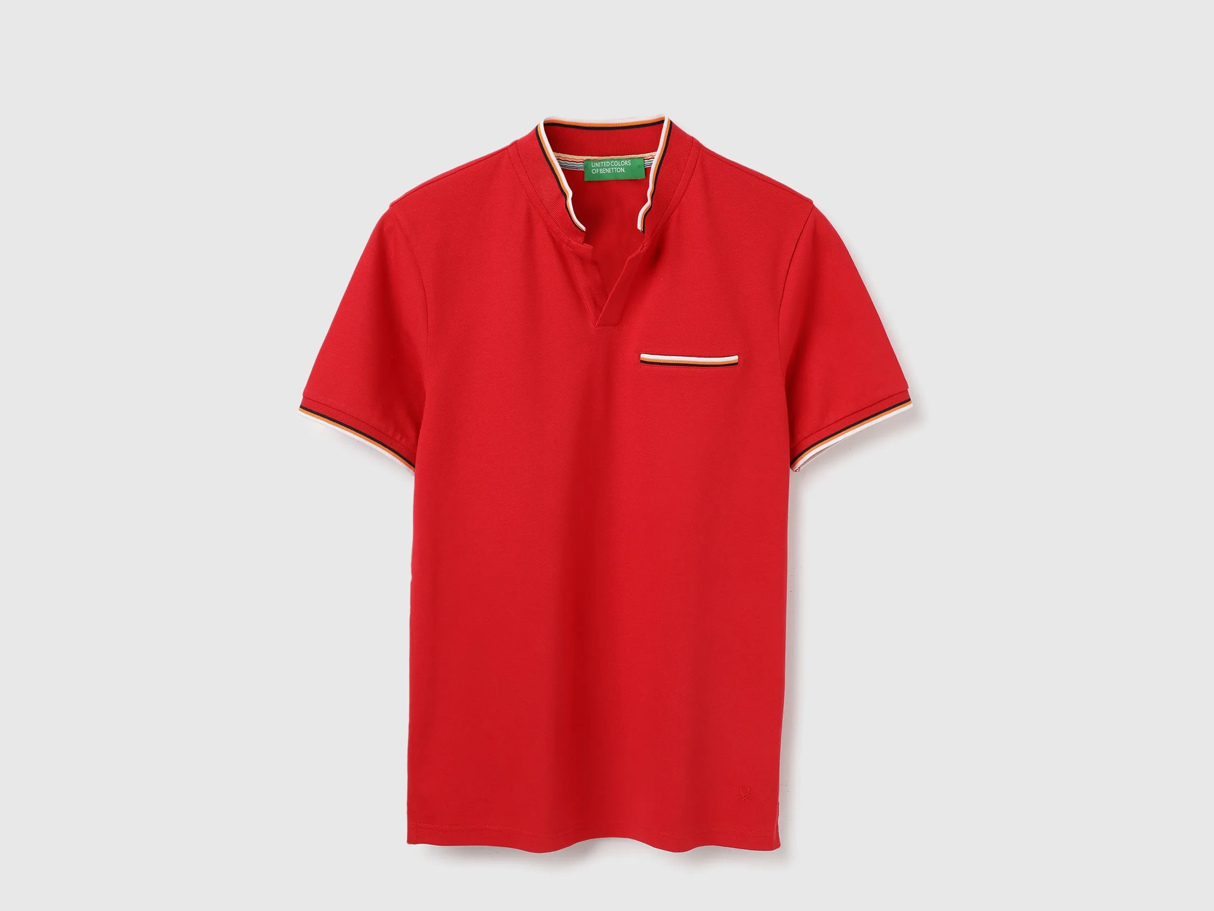 Regular Fit Mock Neck Solid Polo T-Shirt