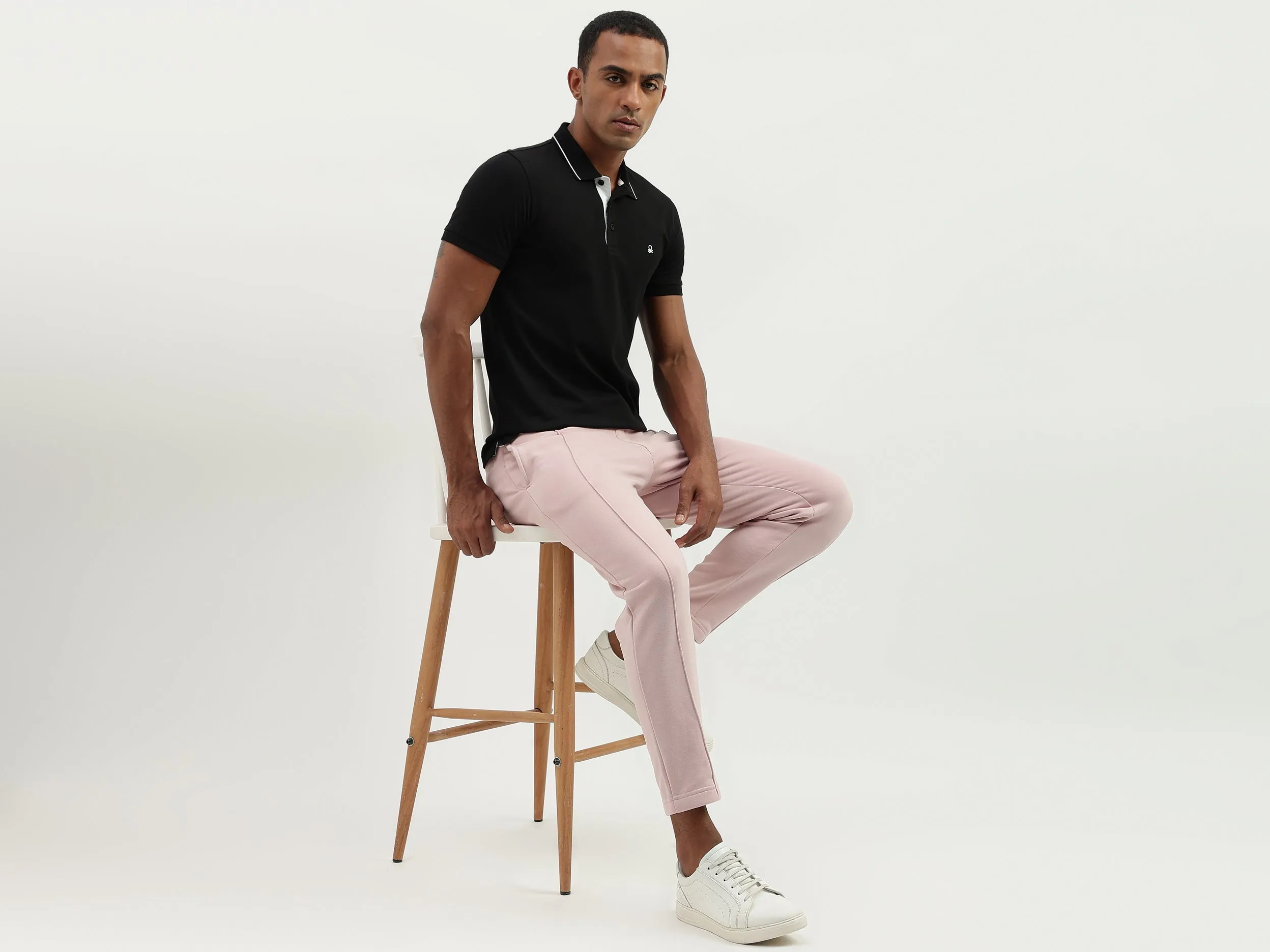 Regular Fit Polo Collar Solid T-Shirt