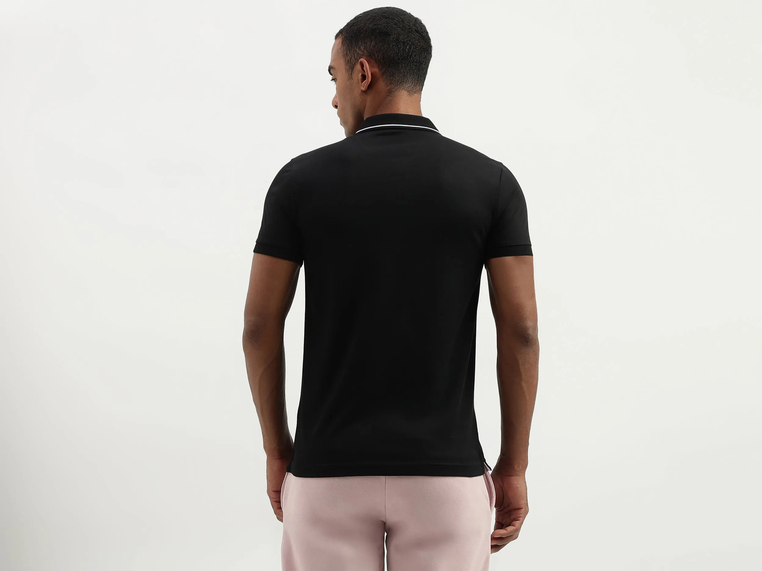 Regular Fit Polo Collar Solid T-Shirt