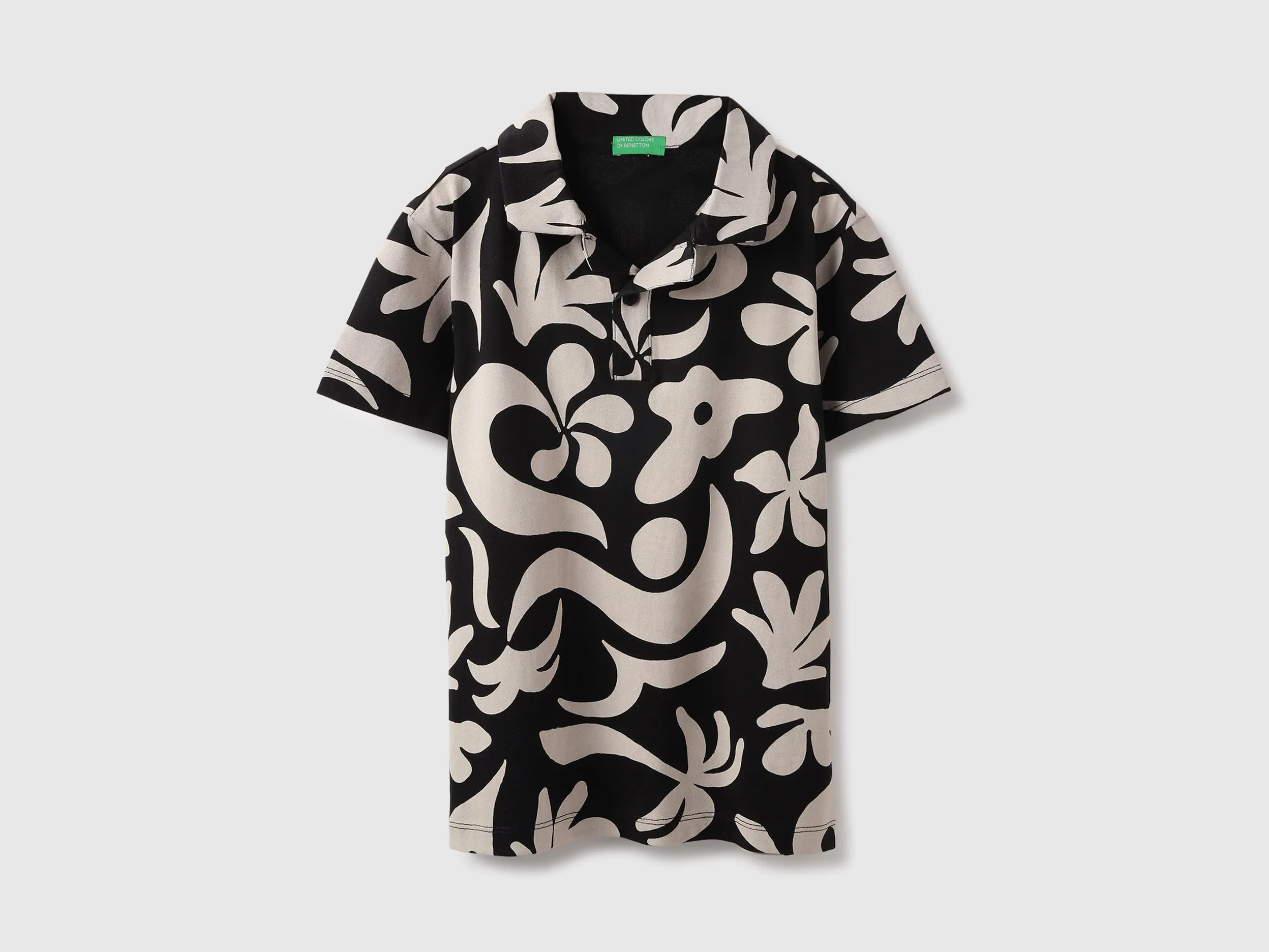 Regular Fit Polo Neck Printed T-shirt