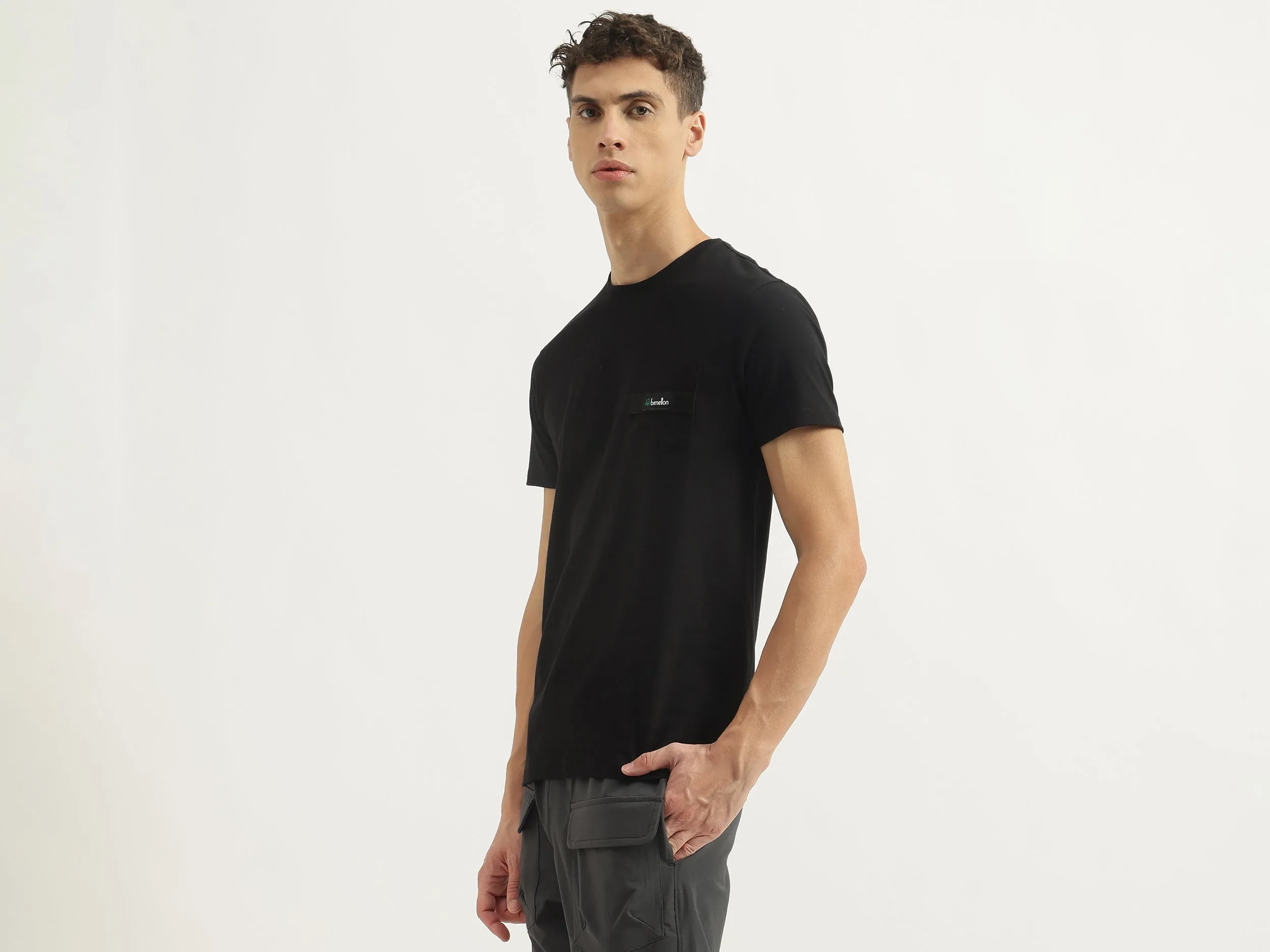 Regular Fit Round Neck Solid Tshirt