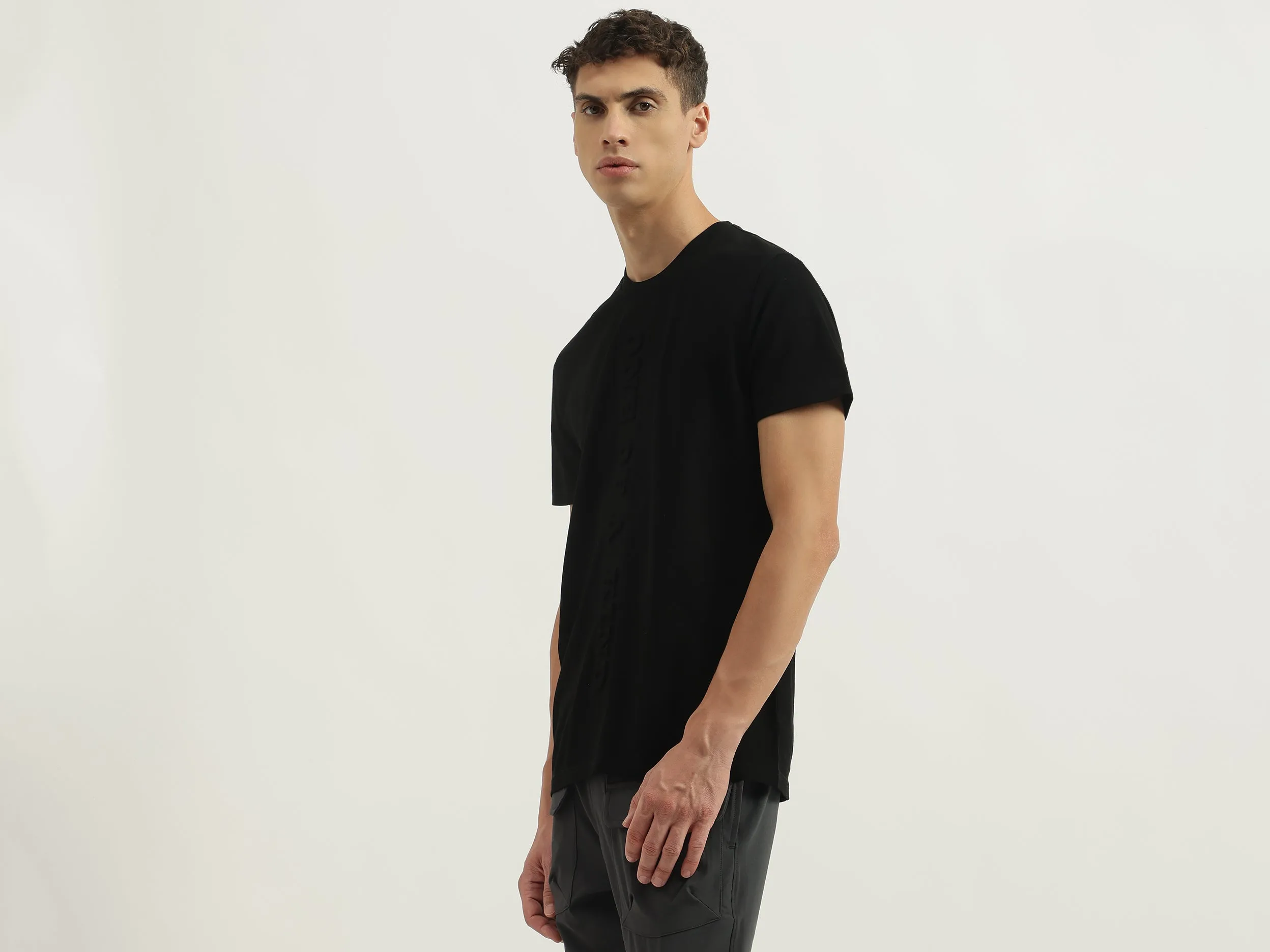 Regular Fit Round Neck Solid Tshirt
