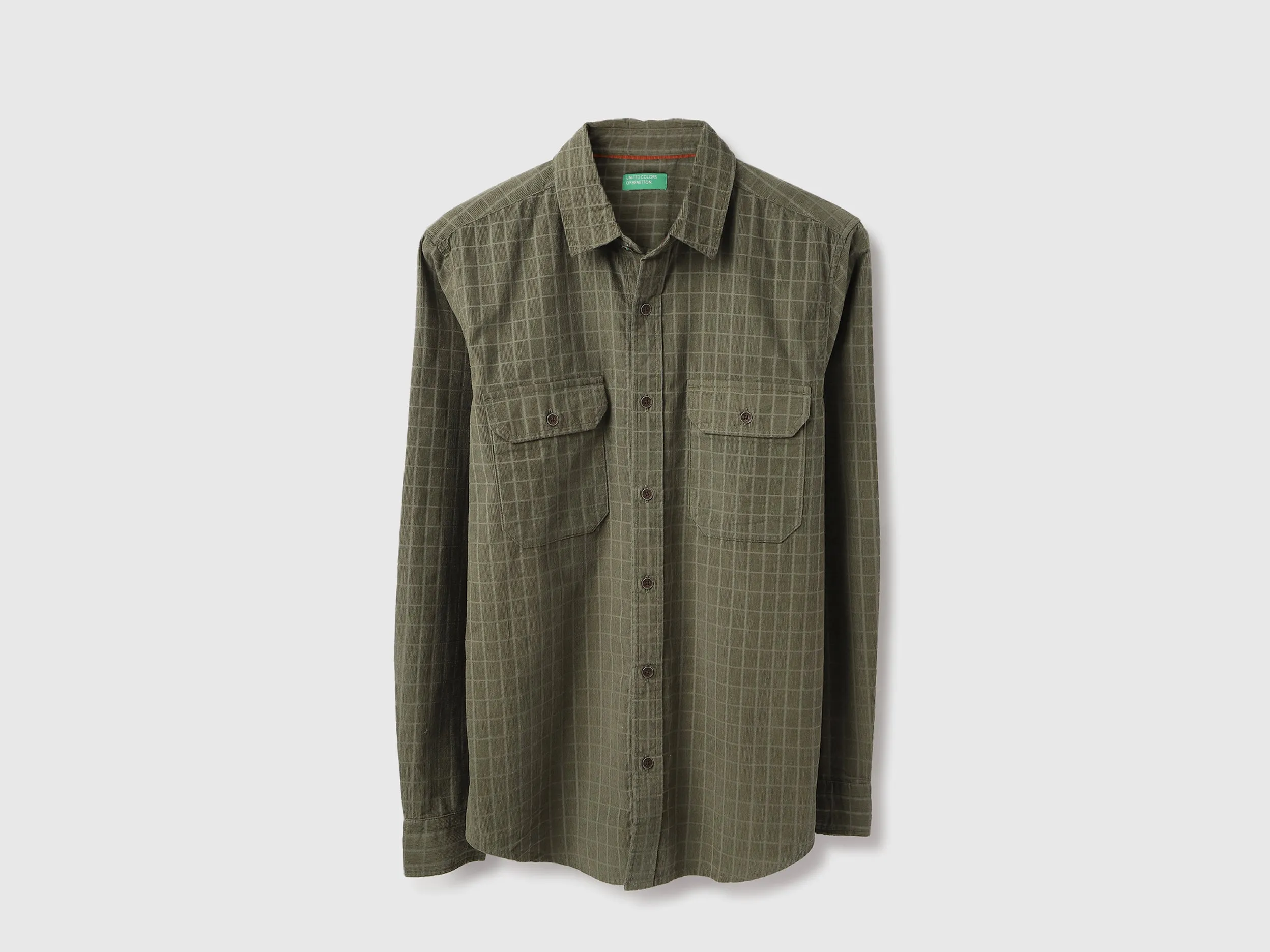 Regular Fit Spread Collar Checkered Shirt
