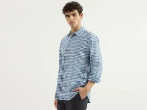 Regular Fit Spread Collar Checkered Shirt