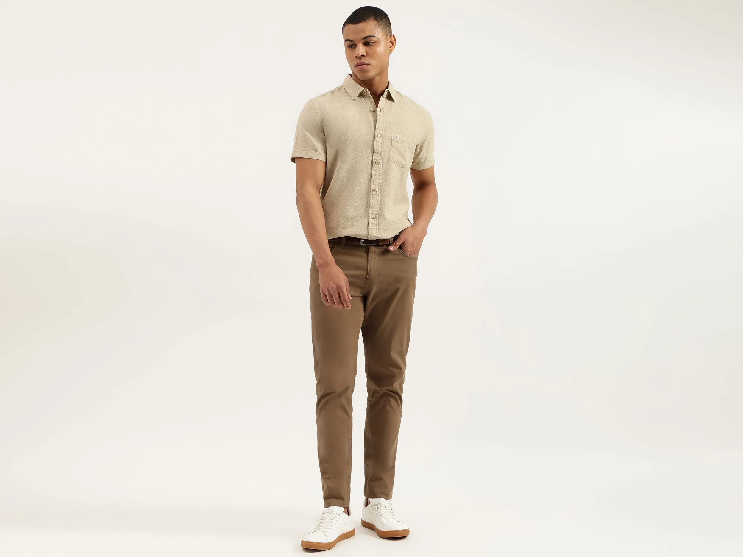 Regular Fit Spread Collar Solid Shirts