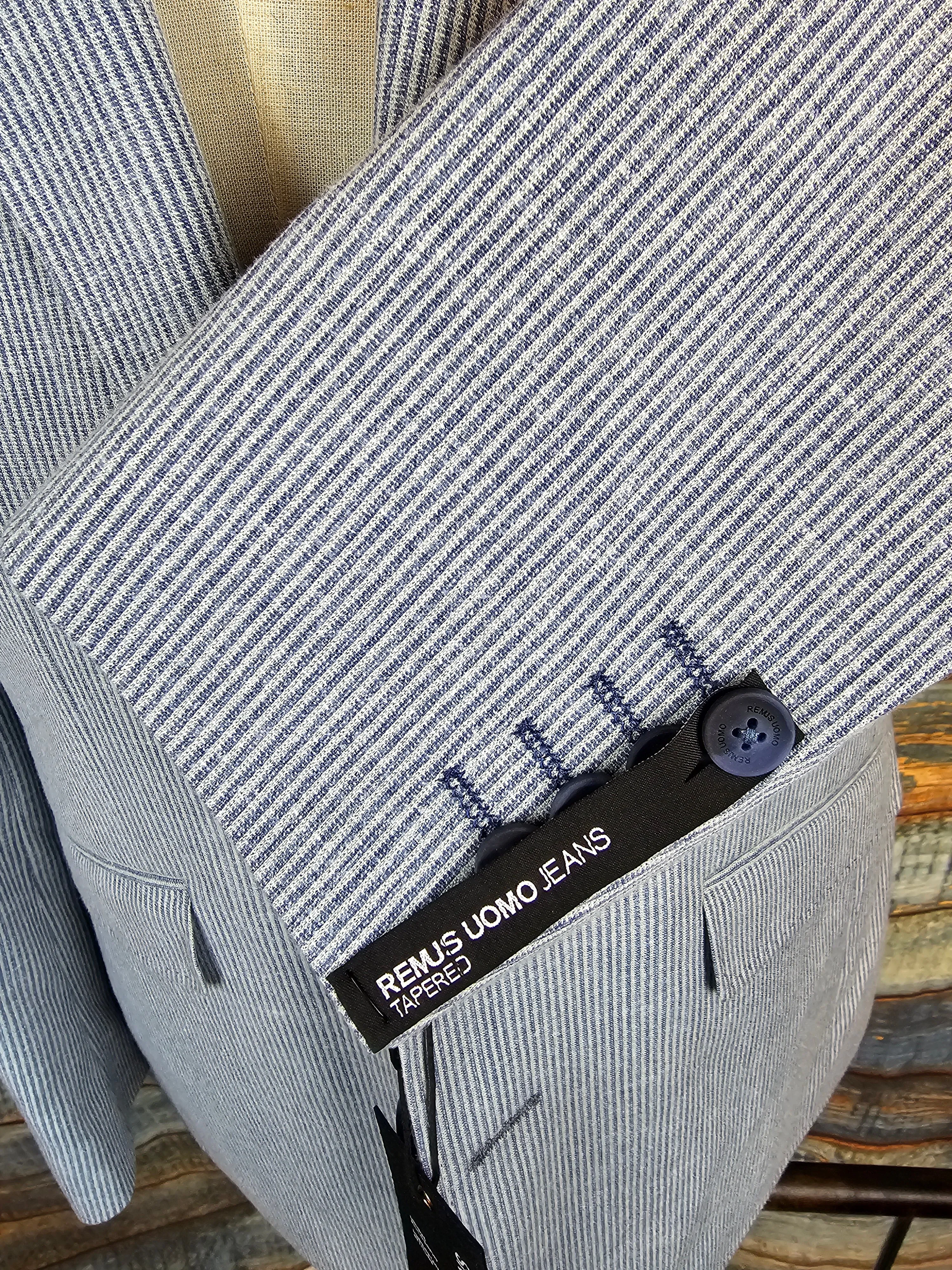 Remus Uomo Tapered Fit linen & Cotton Fine stripe Jacket