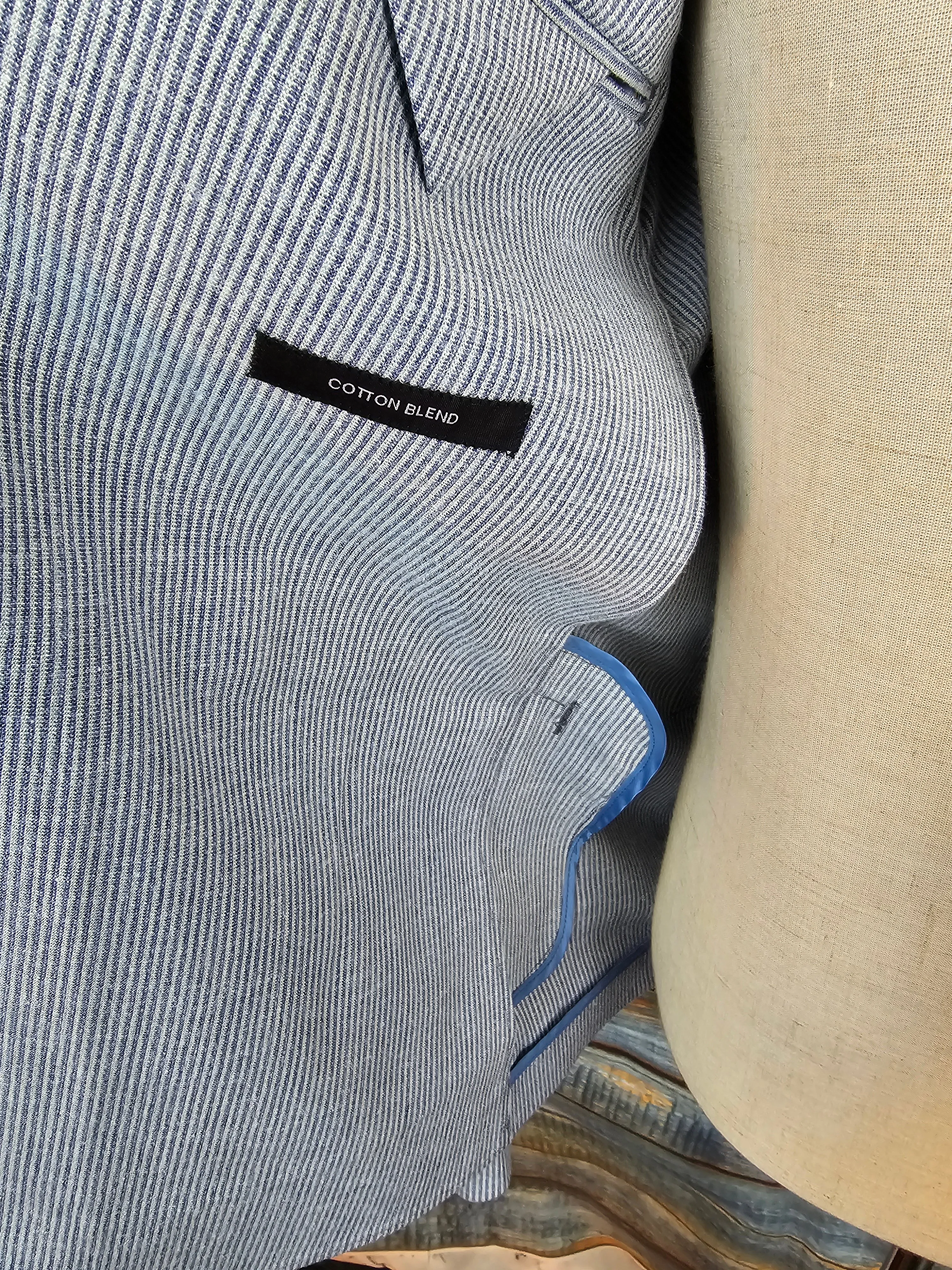 Remus Uomo Tapered Fit linen & Cotton Fine stripe Jacket
