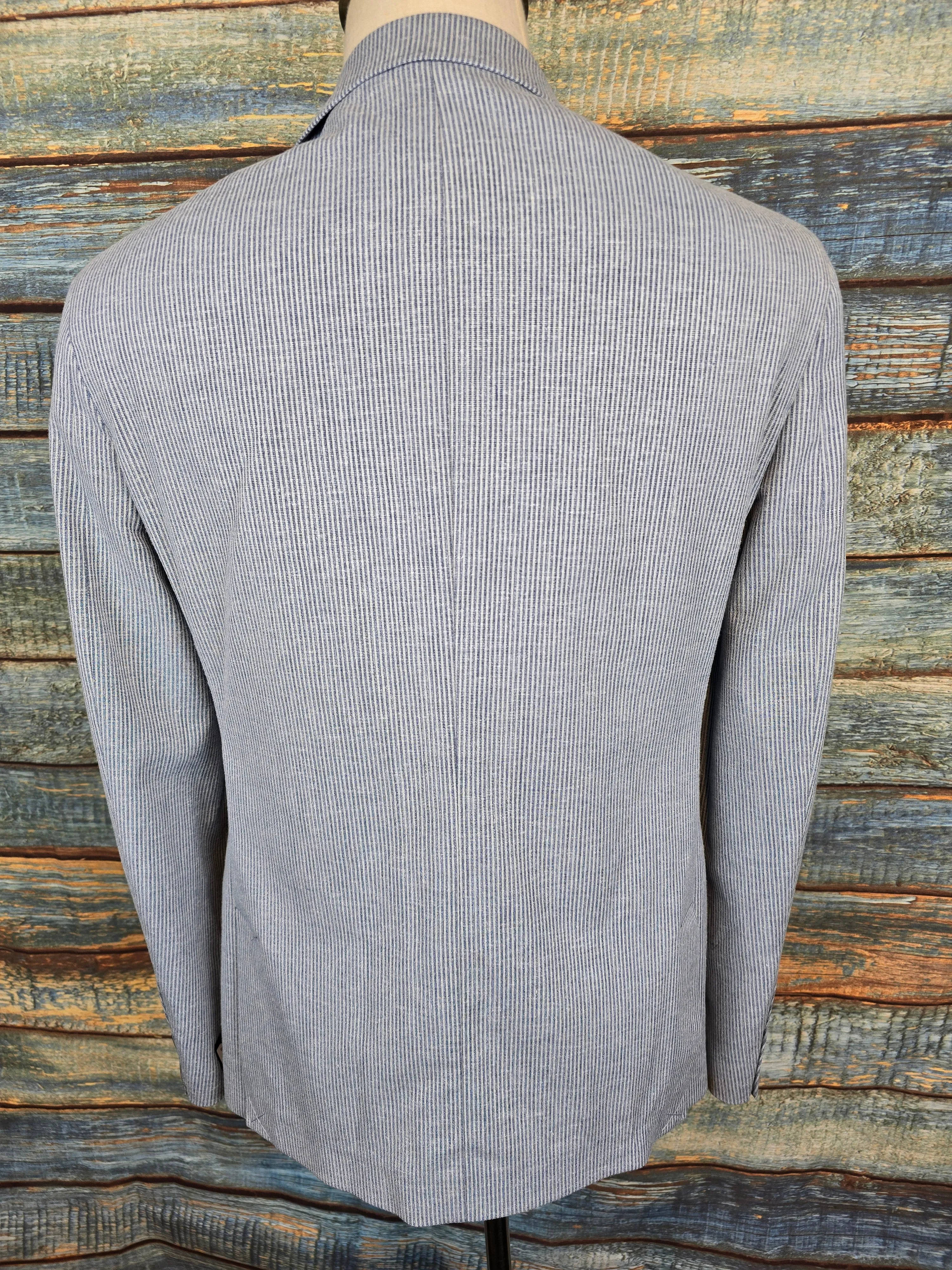 Remus Uomo Tapered Fit linen & Cotton Fine stripe Jacket