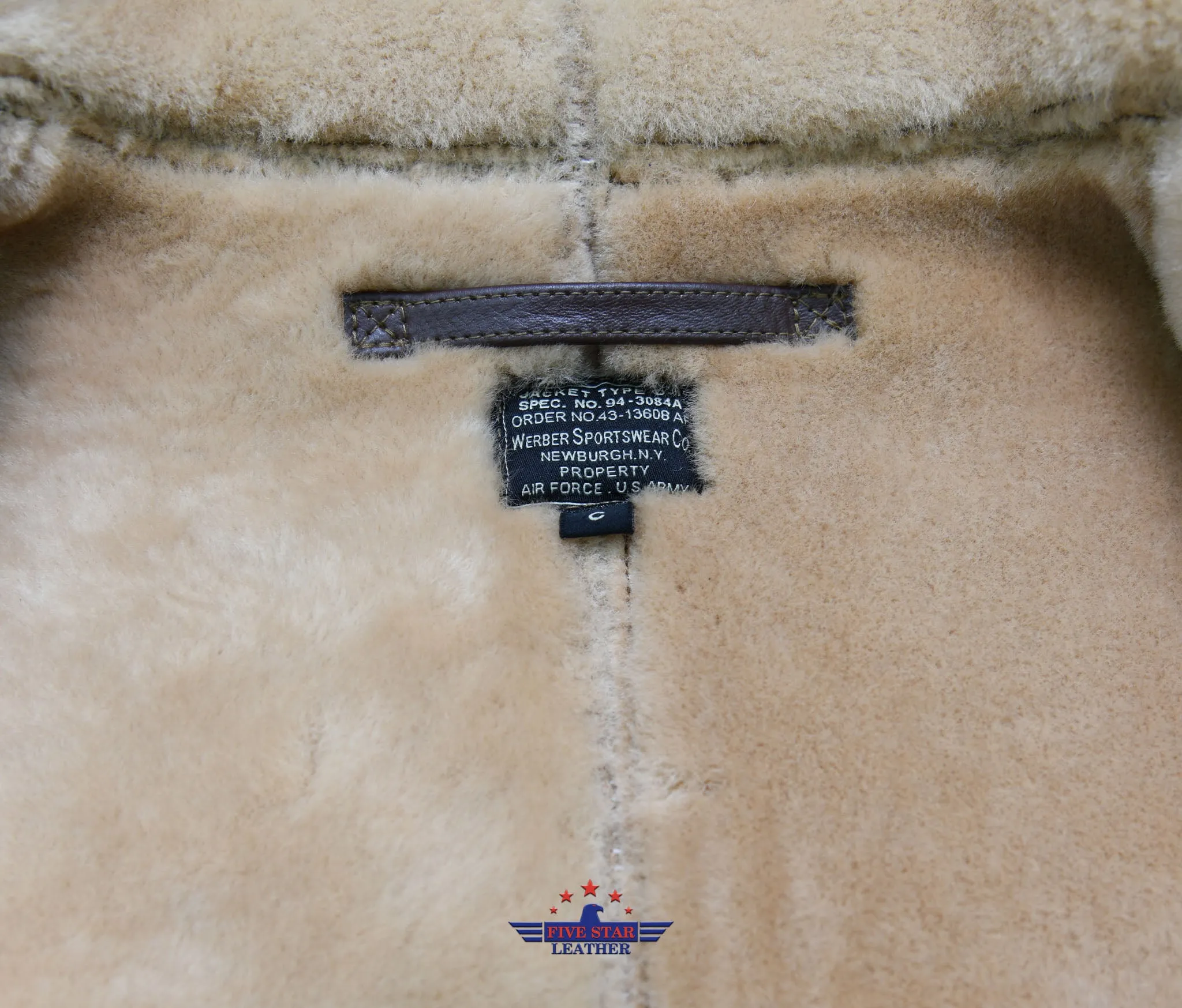 Repro USAAF D-1 Werber SportsWear CO. Order No. 43-13608 AF Mechanics Shearling Reddish Brown Jacket