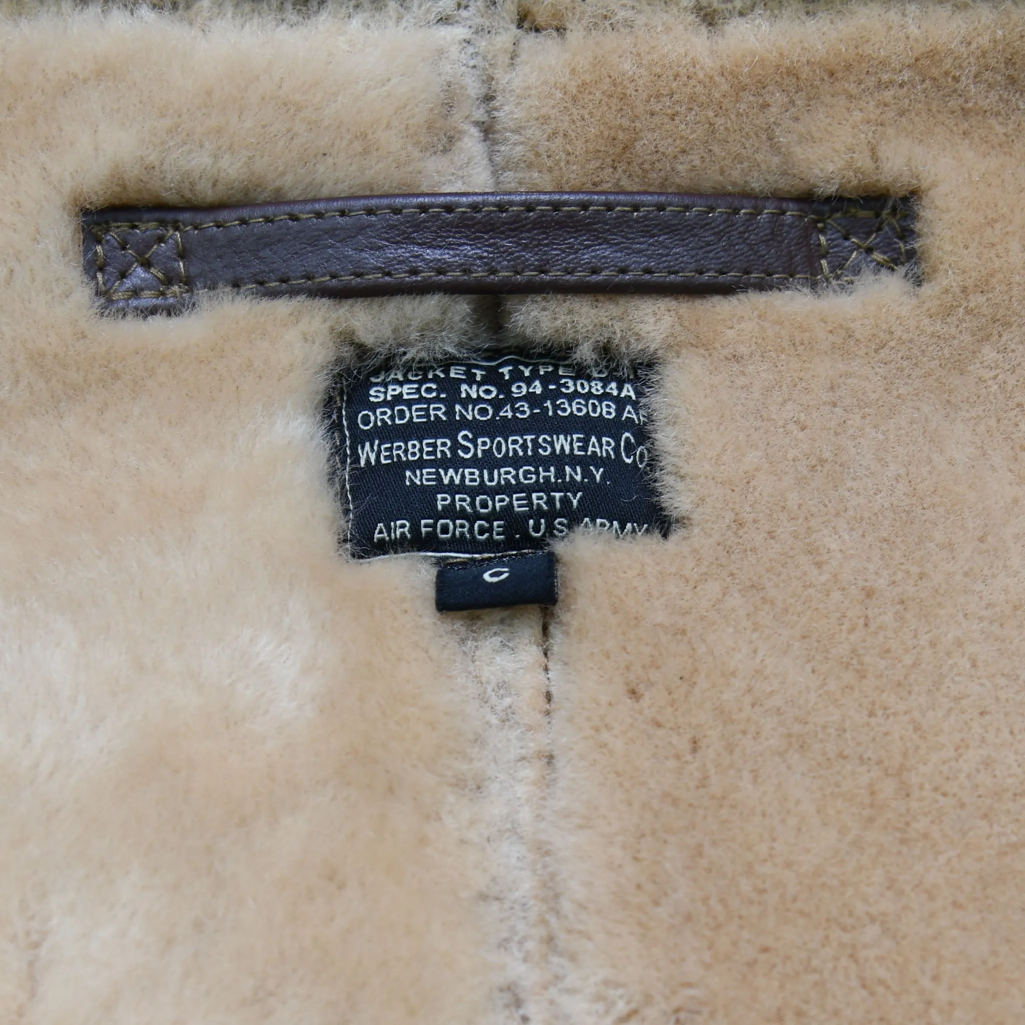 Repro USAAF D-1 Werber SportsWear CO. Order No. 43-13608 AF Mechanics Shearling Reddish Brown Jacket