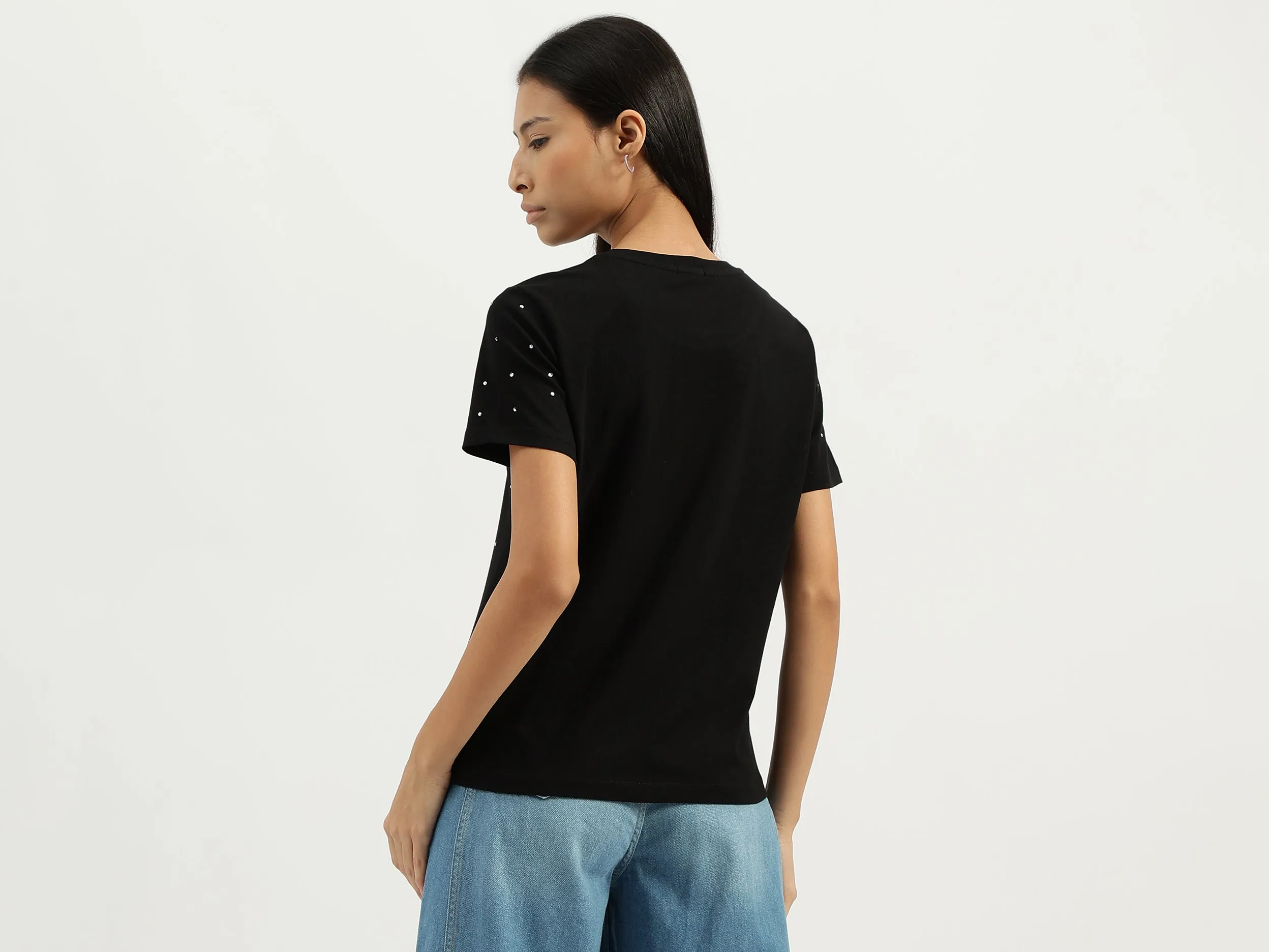Round Neck Embellished Tshirt