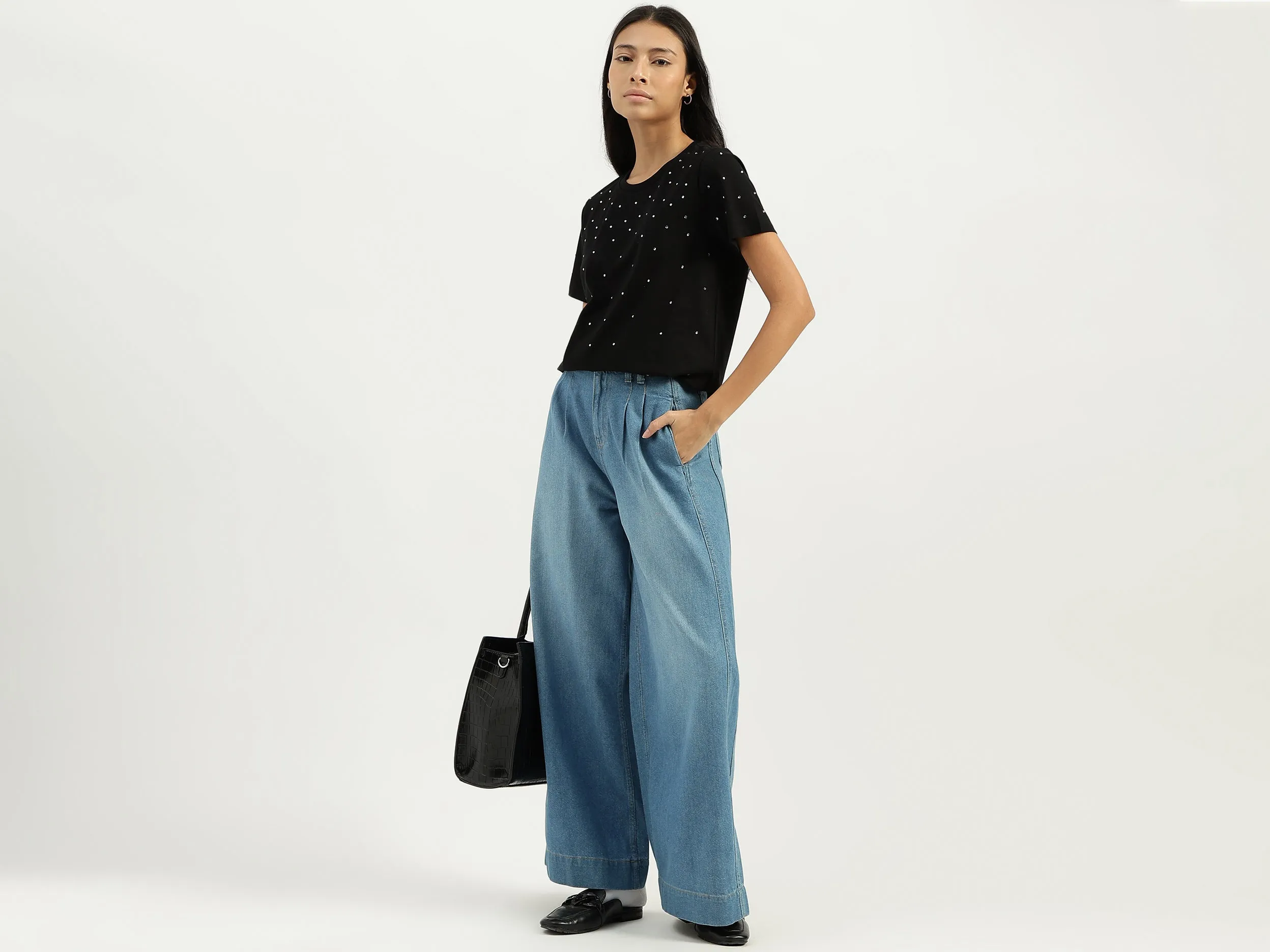 Round Neck Embellished Tshirt