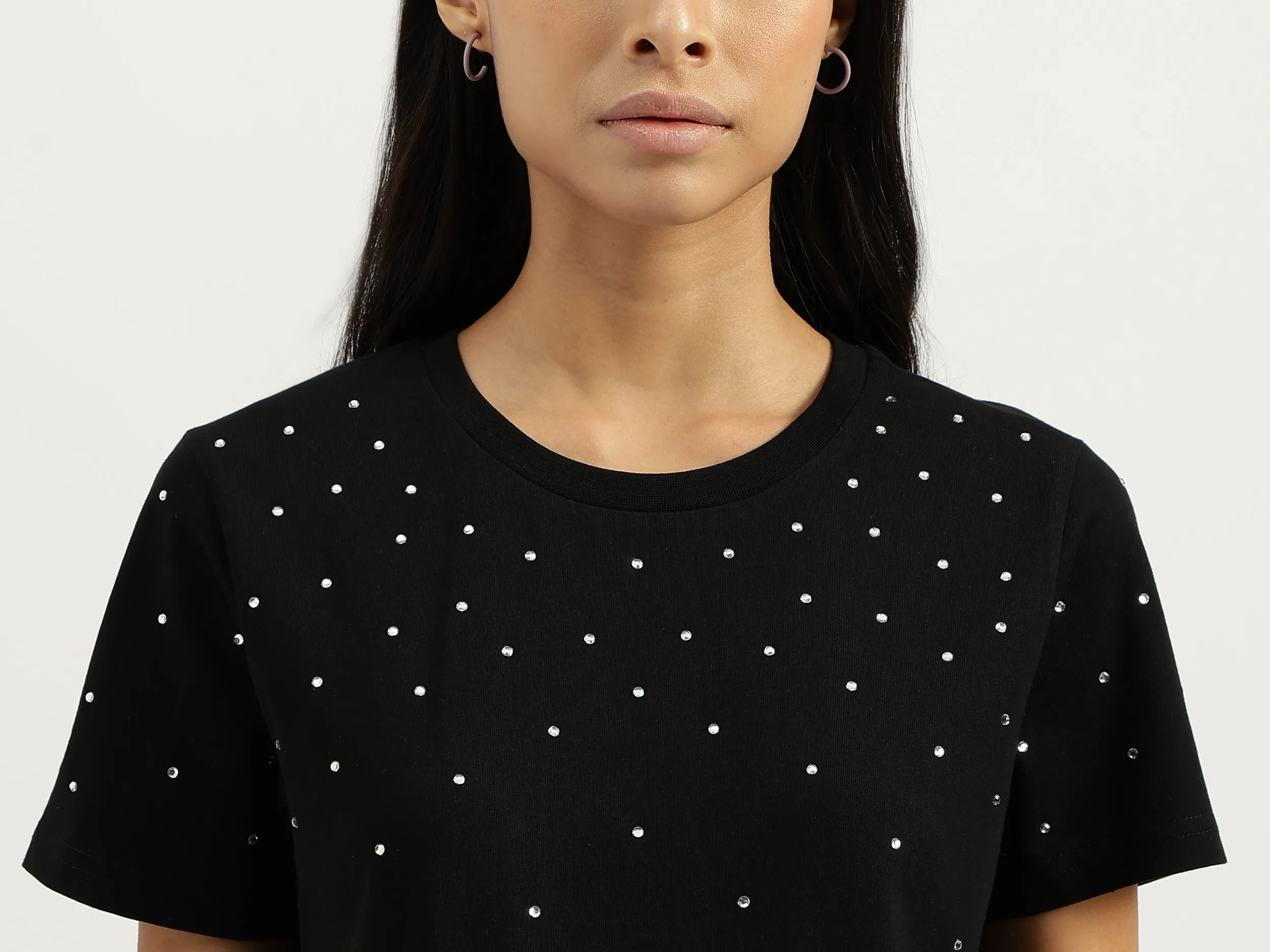 Round Neck Embellished Tshirt