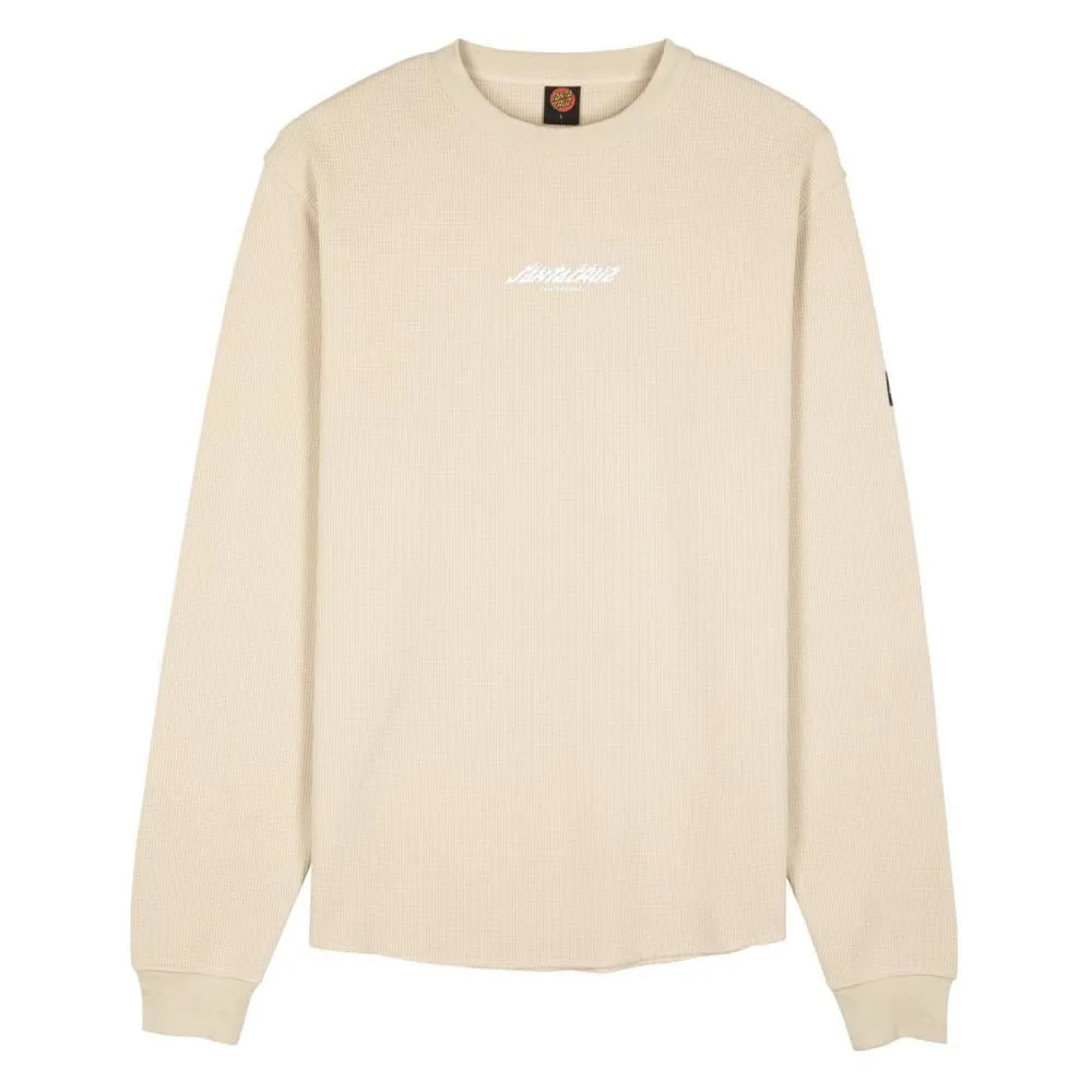 Santa Cruz L/S T-Shirt Flame Strip Waffle - Chalk