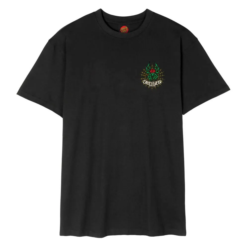 Santa Cruz T-Shirt Dressen Rose Cross 2 - Black