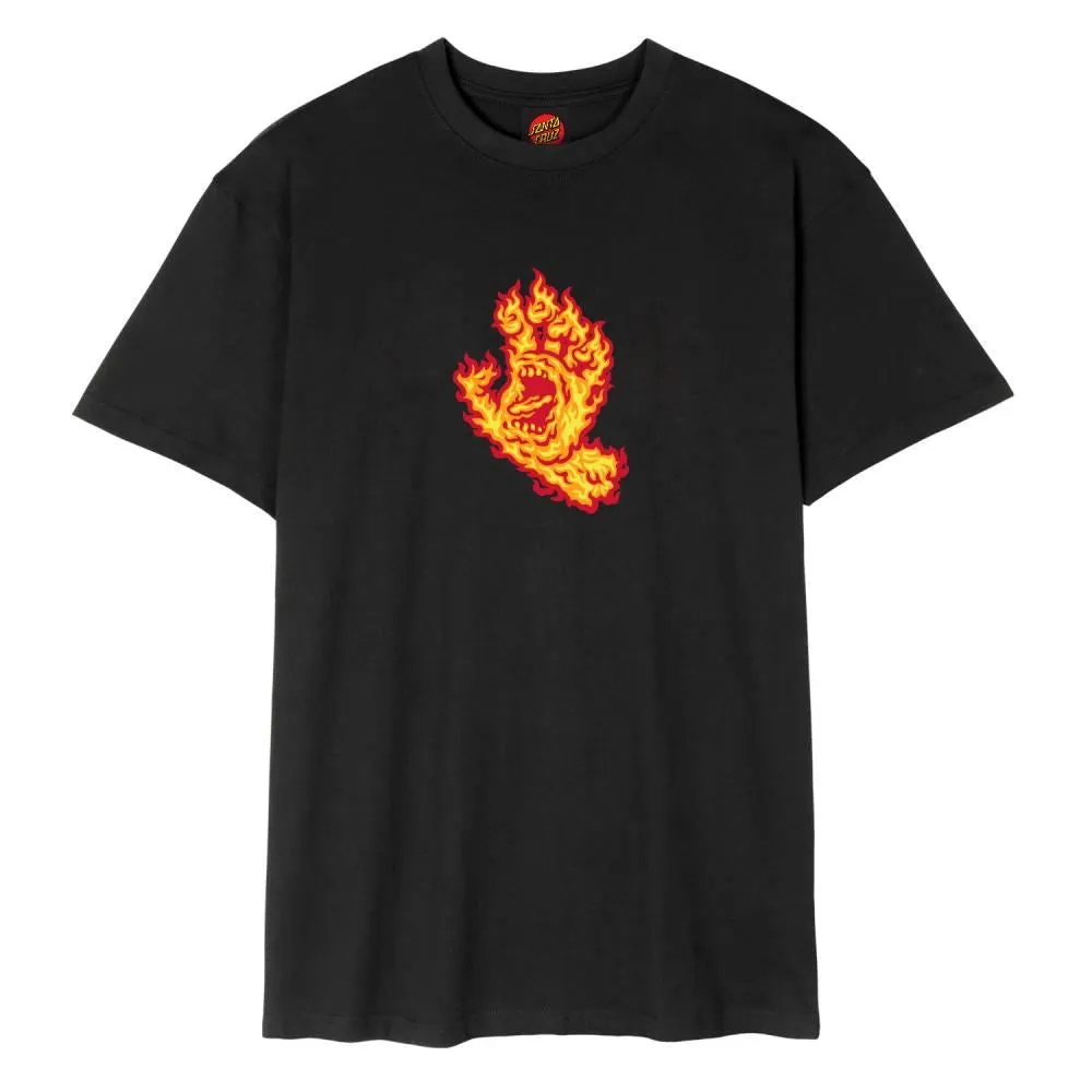 Santa Cruz T-Shirt Flame Hand - Black