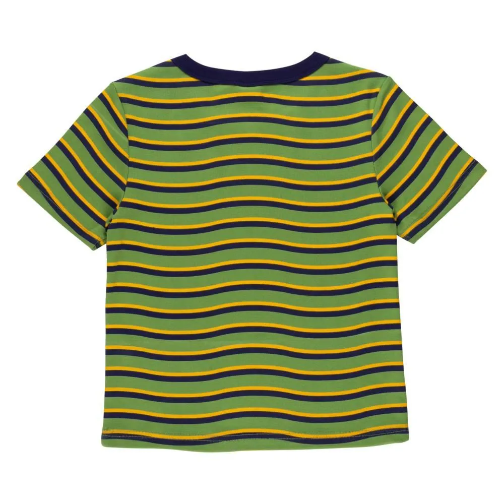 Santa Cruz Womens Custom Tee Onshore Front T-Shirt - Apple Wave Stripe