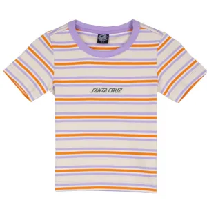 Santa Cruz Womens Custom Top Strip Logo Emb T-Shirt - Multi Stripe
