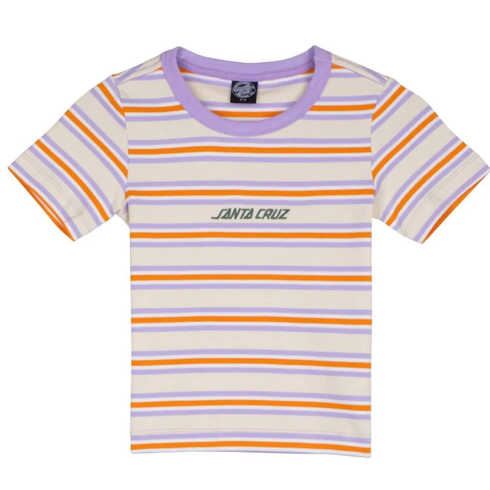 Santa Cruz Womens Custom Top Strip Logo Emb T-Shirt - Multi Stripe