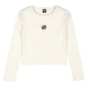 Santa Cruz Womens L/S T-Shirt Partial Dot Emb L/S T-Shirt - Off White