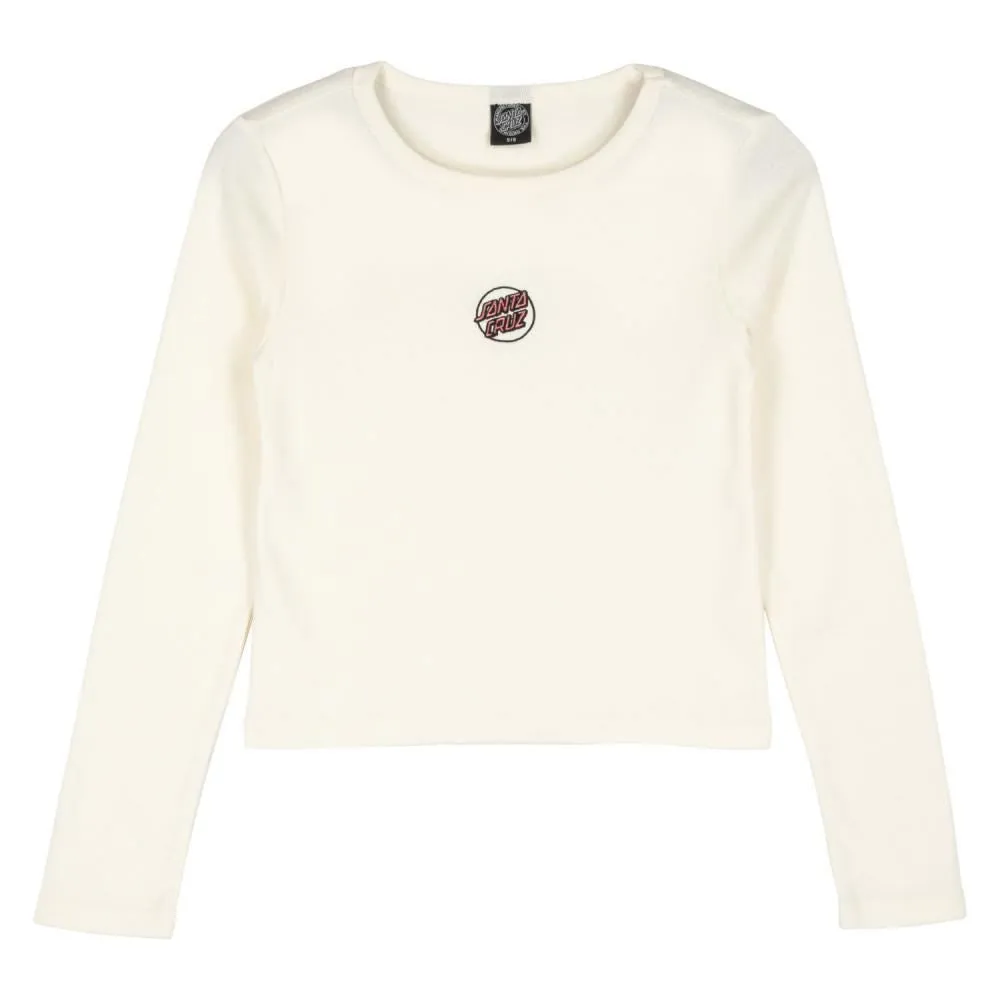 Santa Cruz Womens L/S T-Shirt Partial Dot Emb L/S T-Shirt - Off White