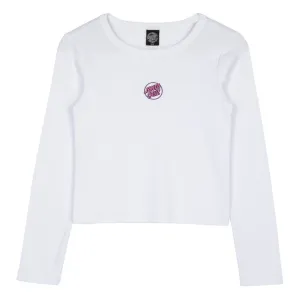 Santa Cruz Womens L/S T-Shirt Partial Dot Emb L/S T-Shirt - White
