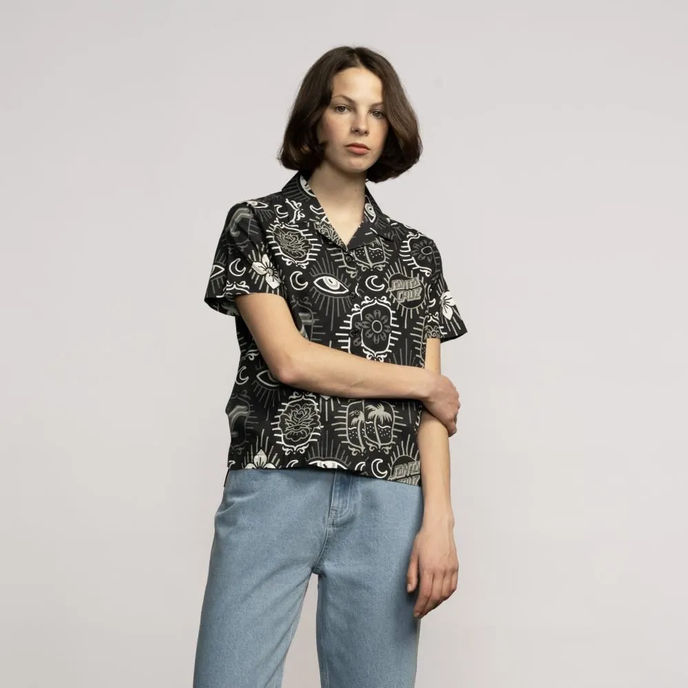 Santa Cruz Womens S/S Shirt Patchwork Shirt - Black Patchwork