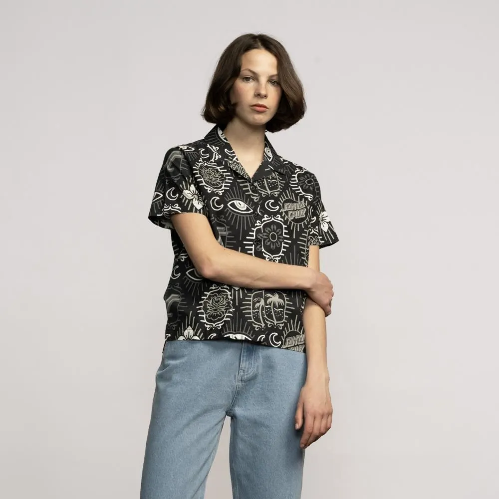 Santa Cruz Womens S/S Shirt Patchwork Shirt - Black Patchwork