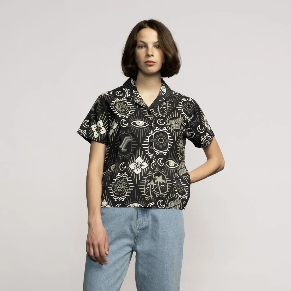 Santa Cruz Womens S/S Shirt Patchwork Shirt - Black Patchwork