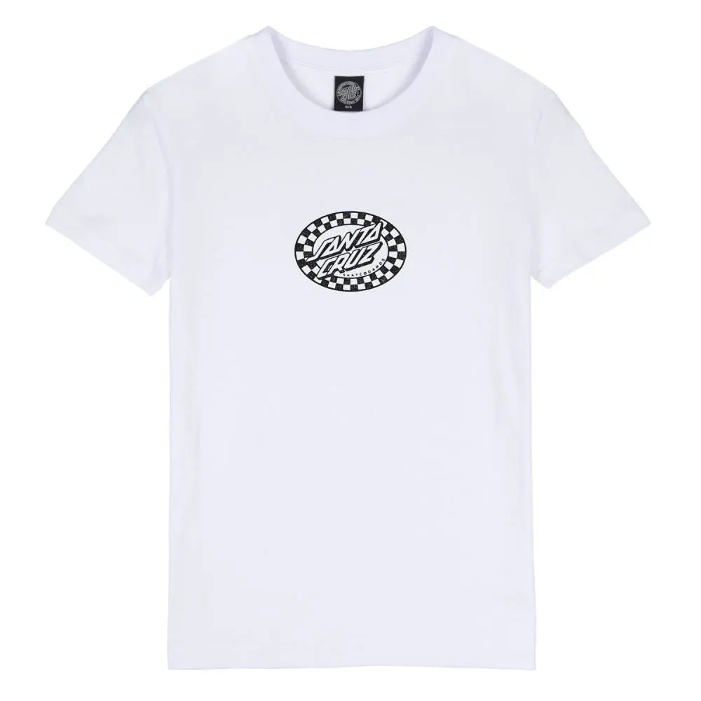 Santa Cruz Womens T-Shirt Check Oval Mono Front T-Shirt - White